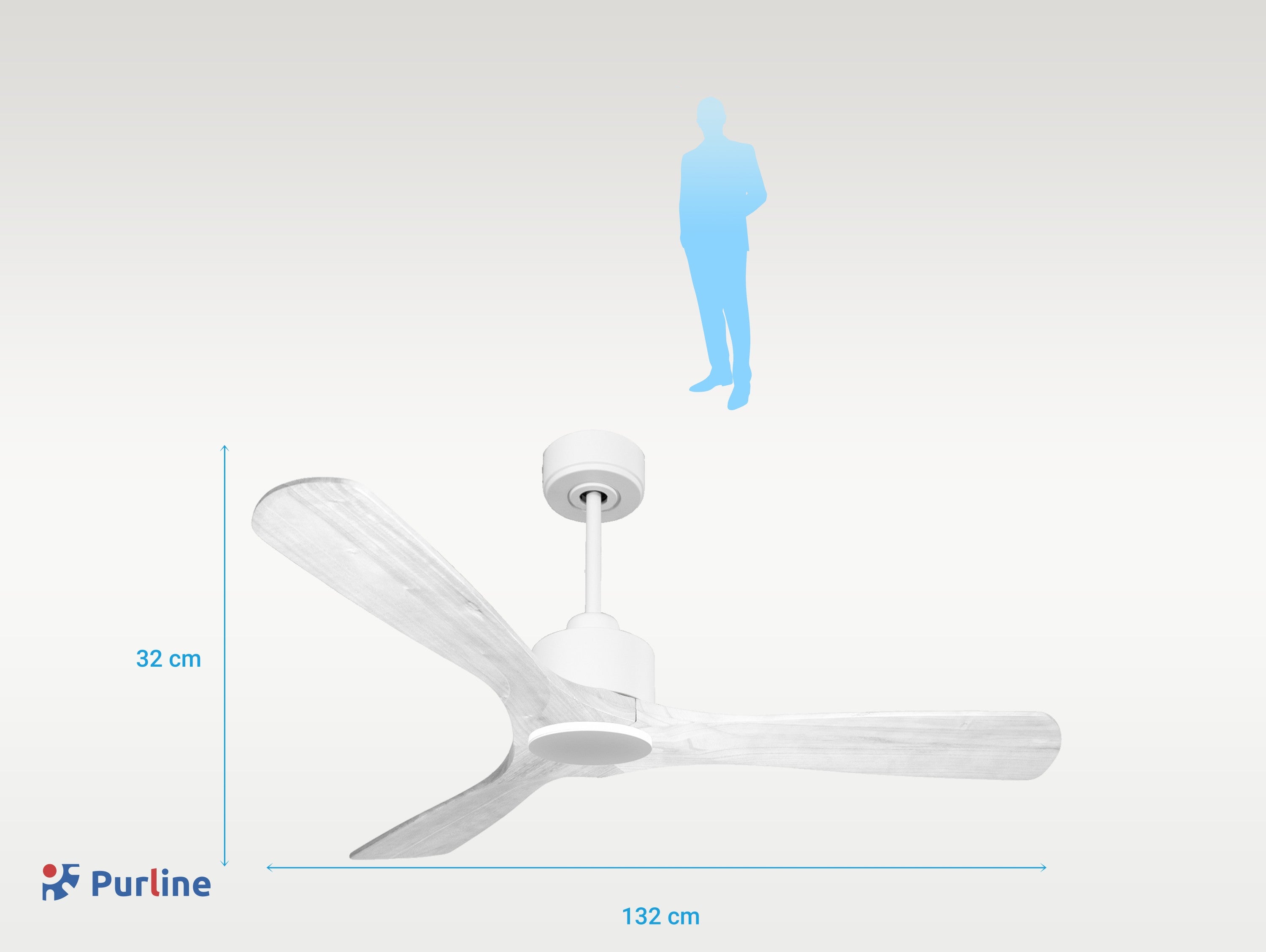 NusaD132C0364892: Ventilatore da soffitto Wifi Motore CC Telecomando Hypersilence Memoria