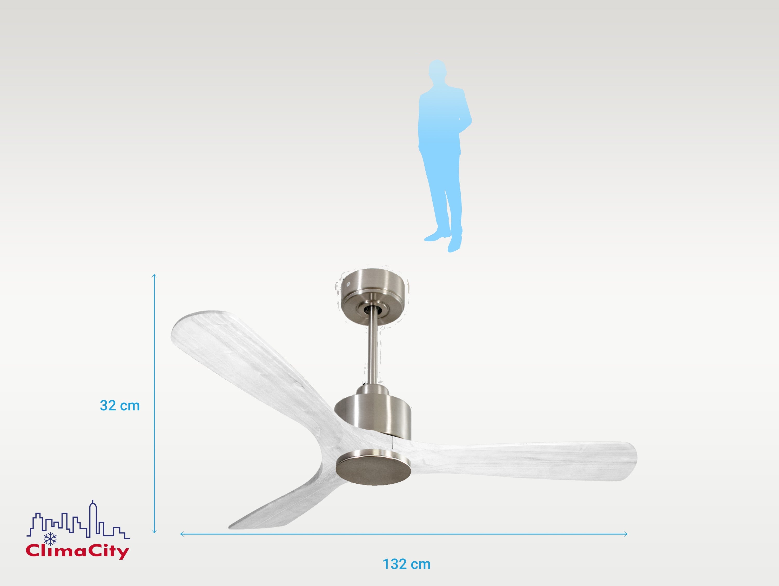   Ventilatore da soffitto Wifi Motore CC Telecomando Hypersilence Memoria