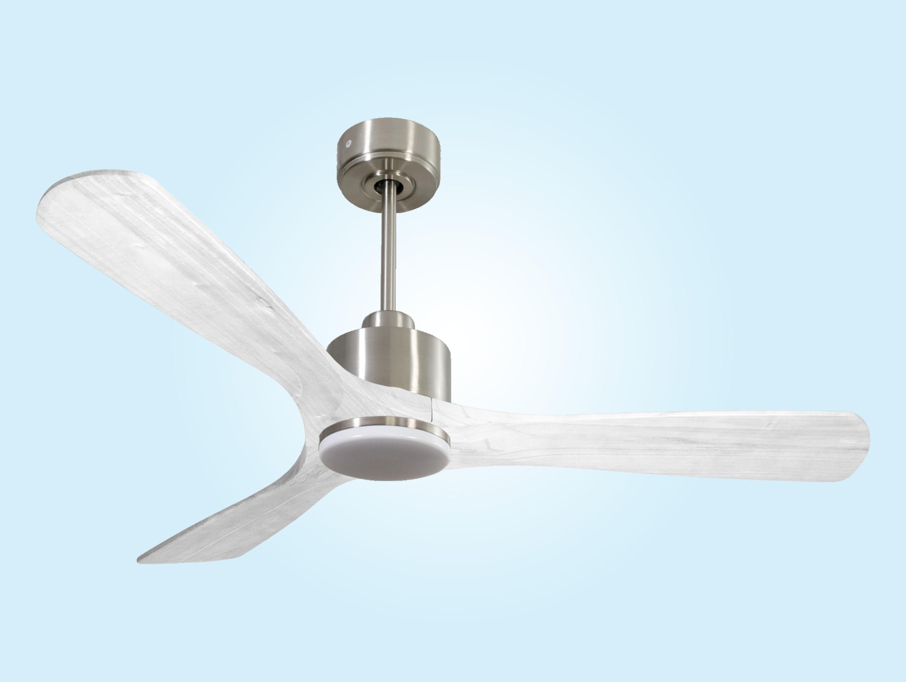 NusaD132C03LED65063: Ventilatore da soffitto Reversibile Termostato Dimmabile Wifi Motore CC Tetti inclinati Telecomando Luce a tre toni Hypersilence Memoria Shopify Vendible (AUTOMATICO)