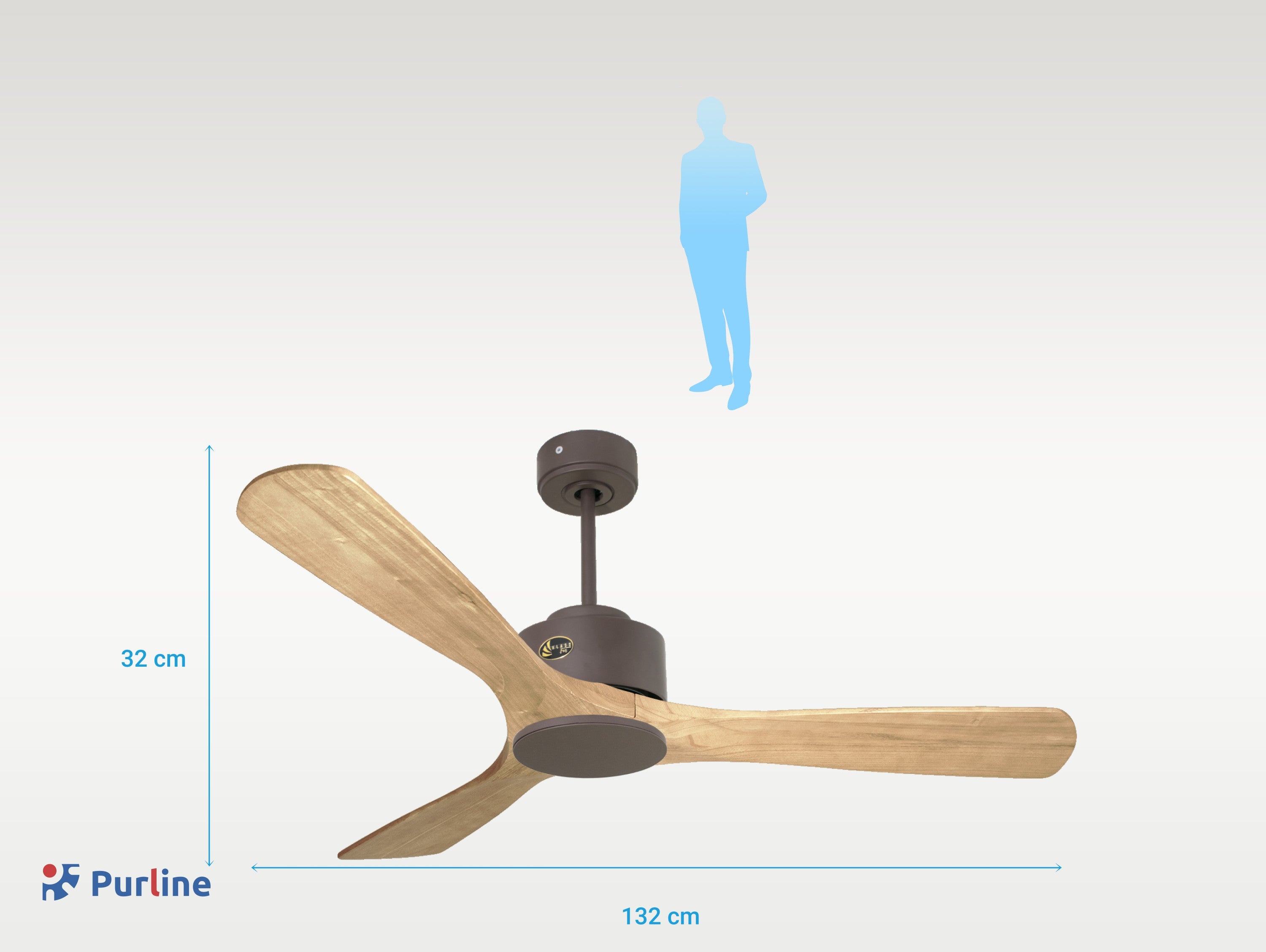 Paros D132 C02 65333: Ventilatore da soffitto ø132 cm con Wifi Reversibile Hypersilence