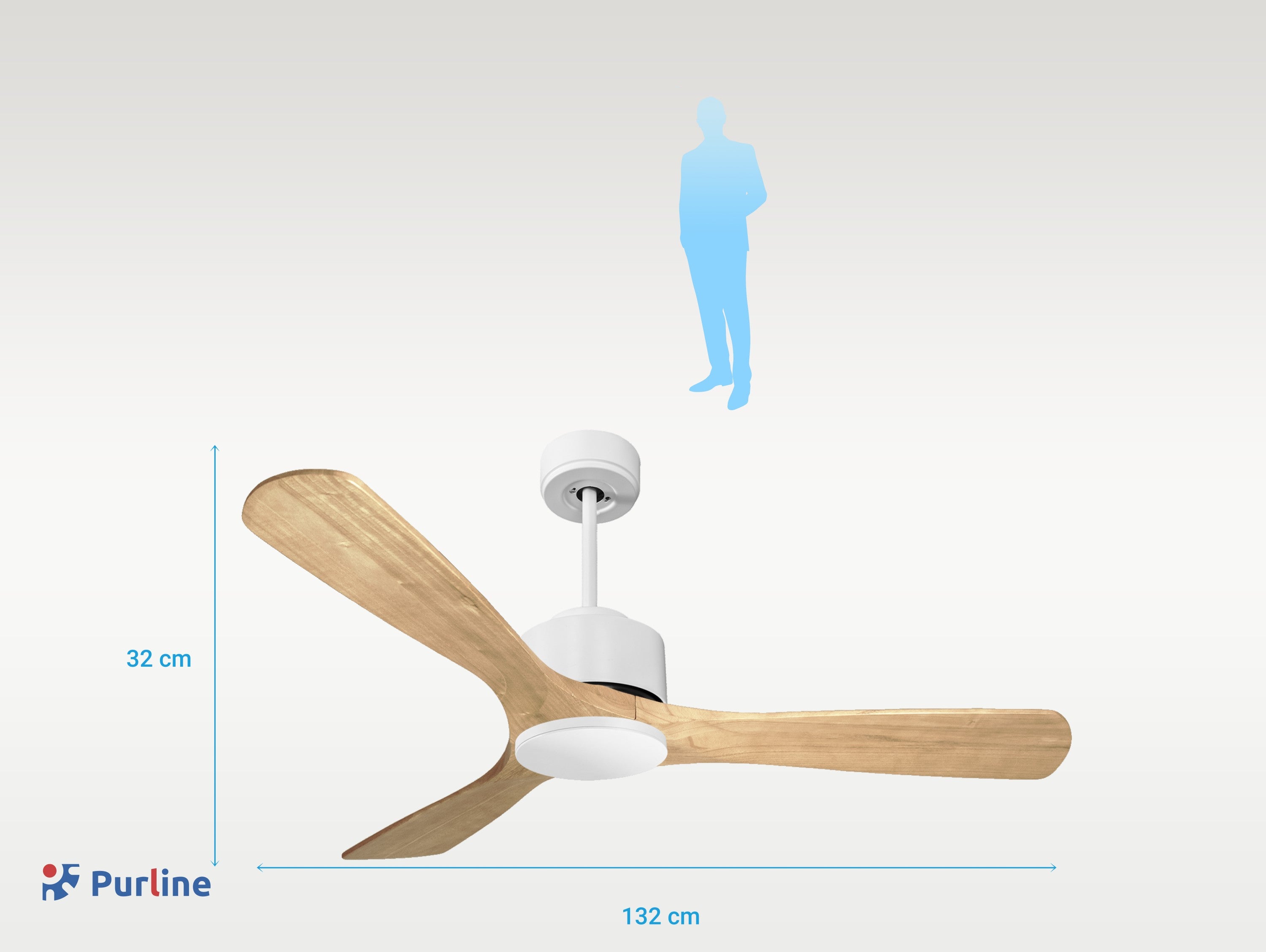 Paros D132 C02 69144: Ventilatore da soffitto ø132 cm con Wifi Reversibile Hypersilence