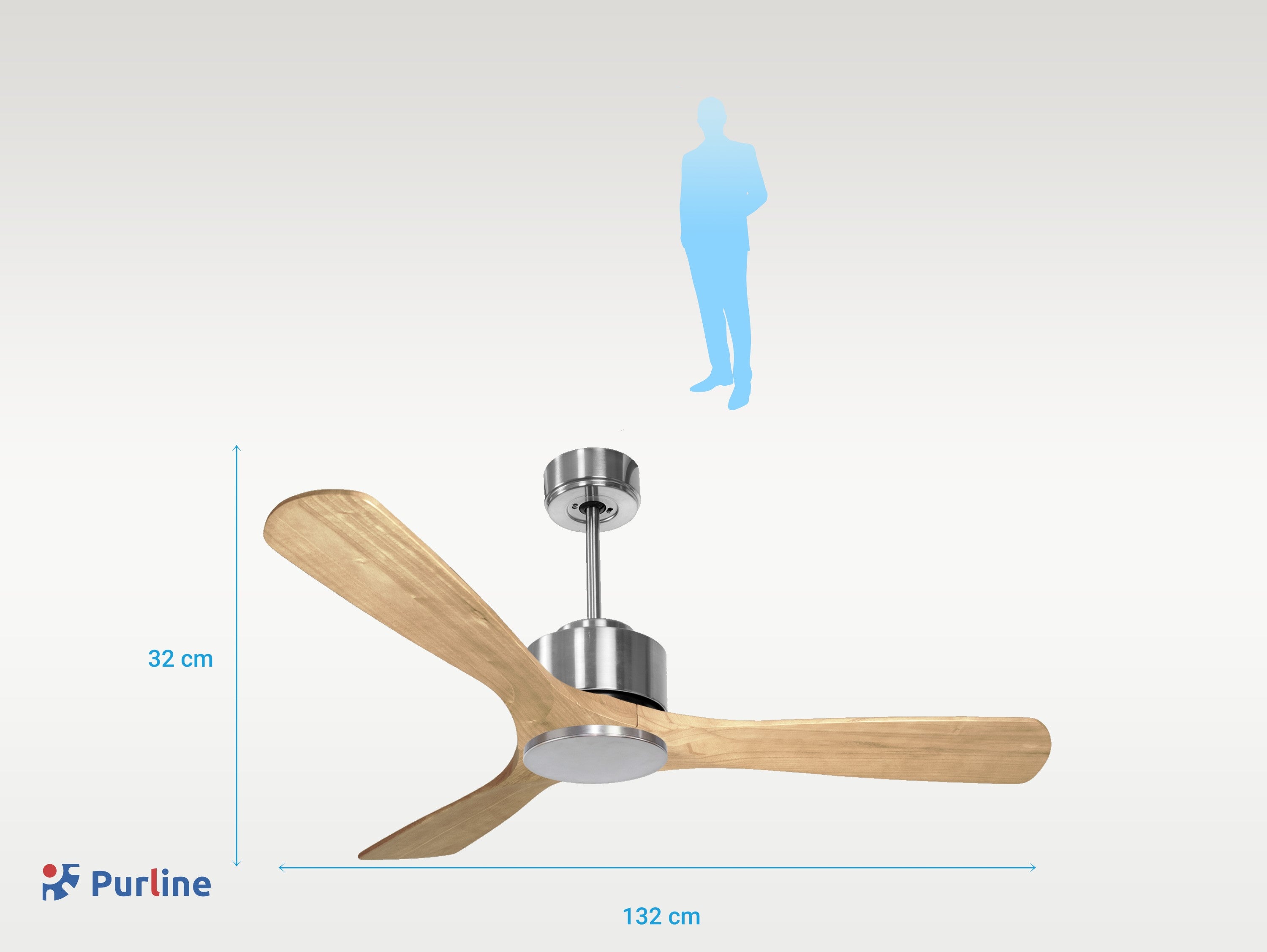 Paros D132 C02 69775: Ventilatore da soffitto ø132 cm con Wifi Reversibile Hypersilence