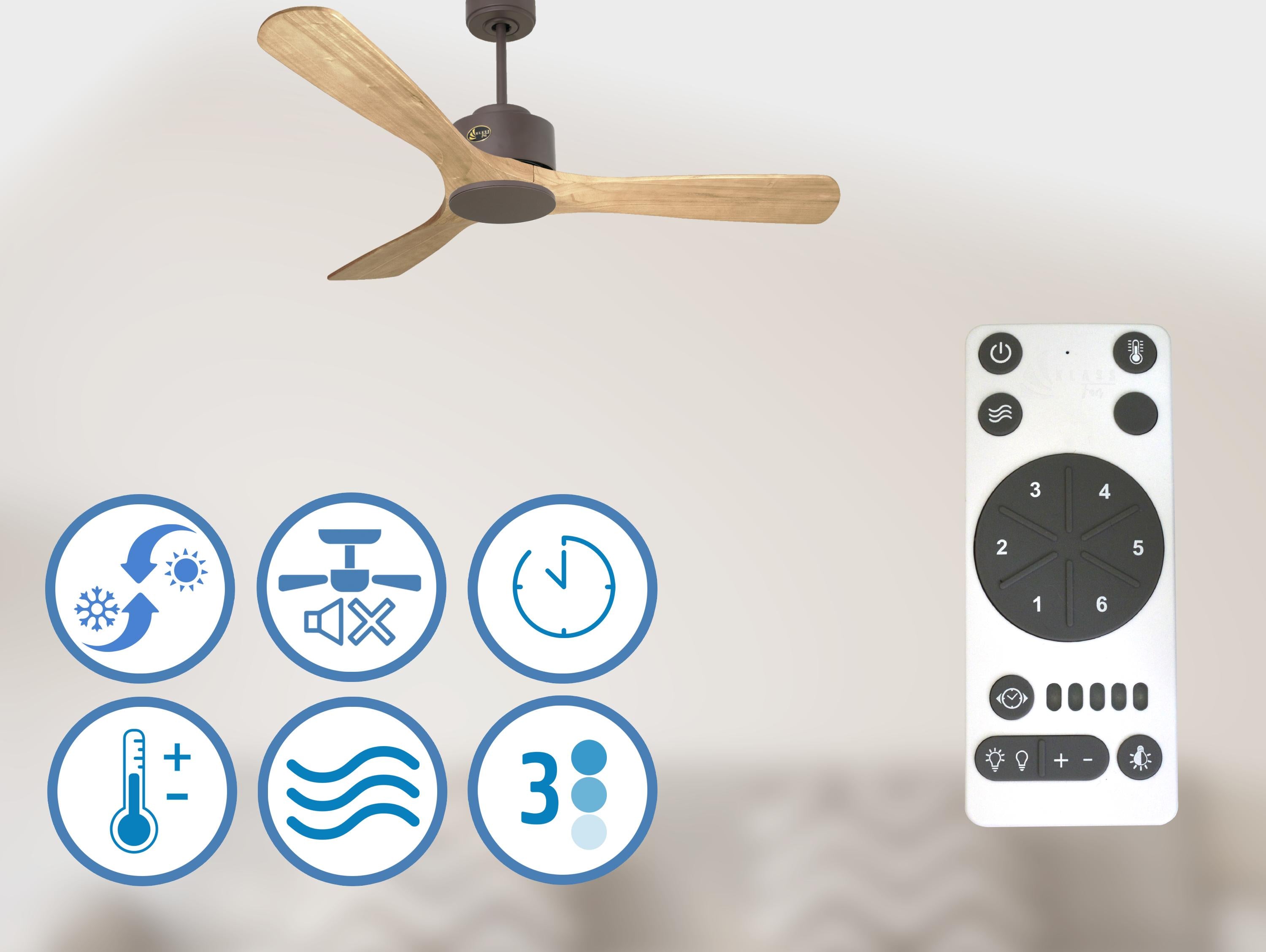 Ventilatore da soffitto ø132 cm con Wifi Reversibile Hypersilence