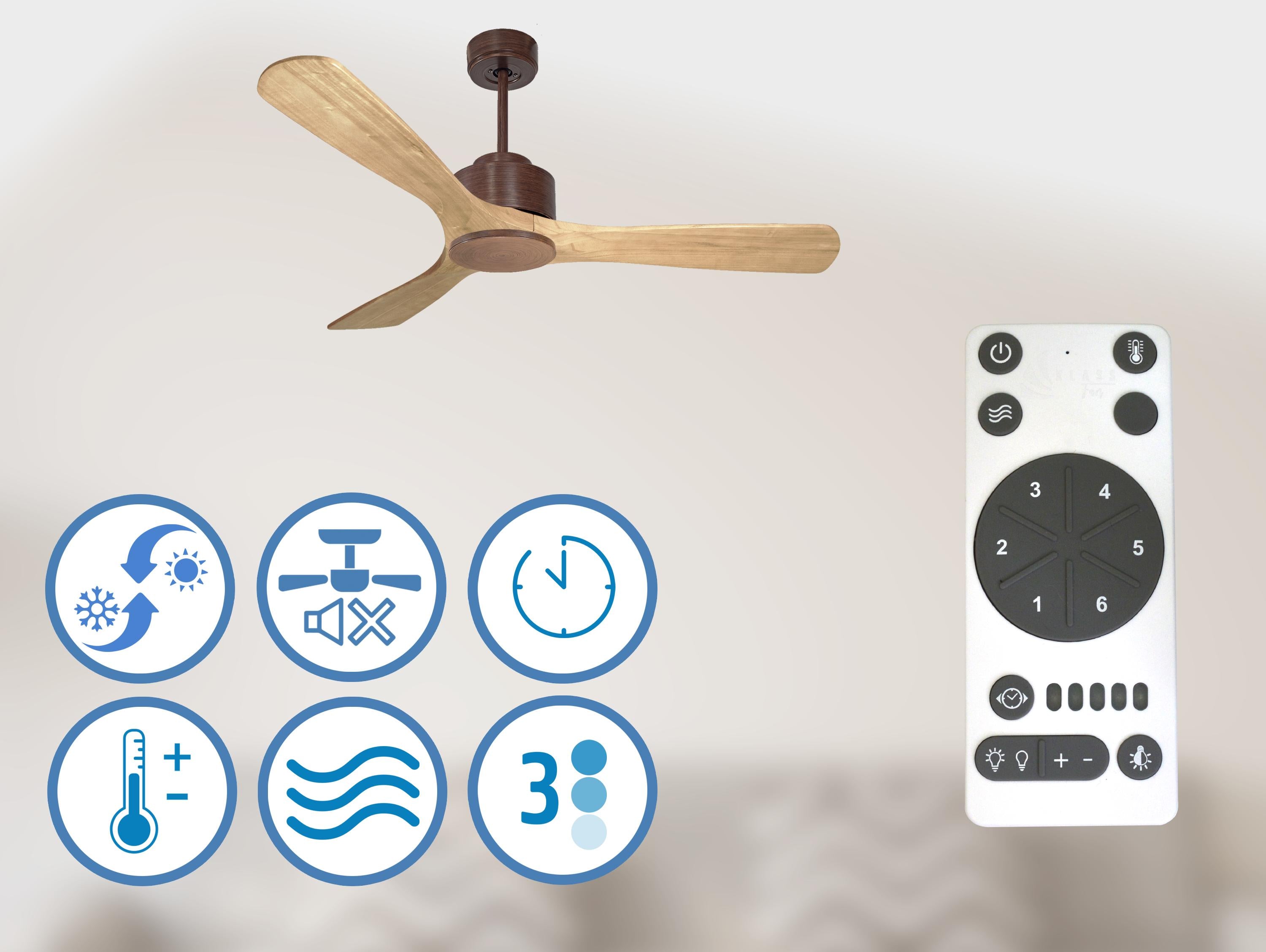   Ventilatore da soffitto ø132 cm con Wifi Reversibile Hypersilence