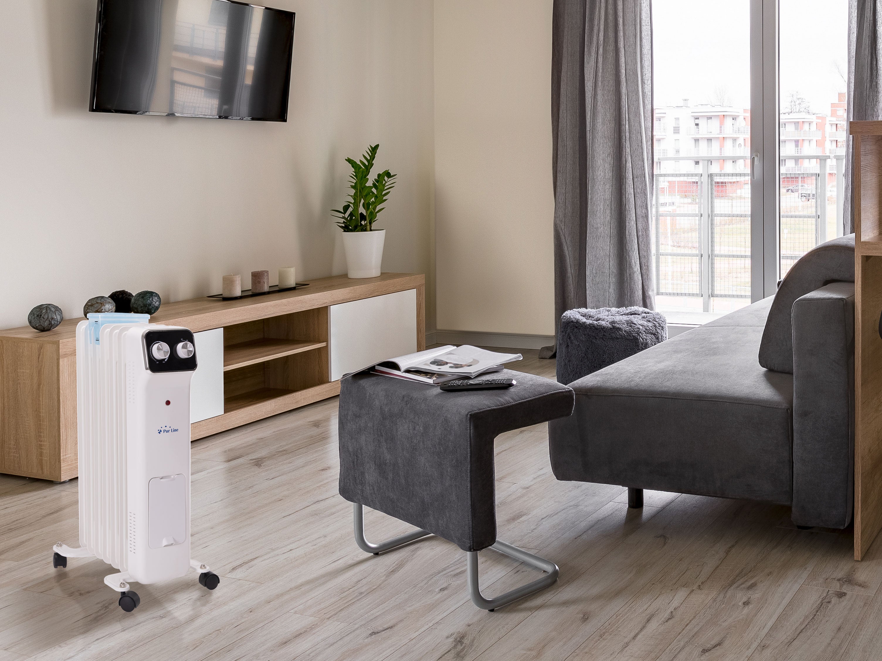 Radiatore a olio a risparmio energetico da 1500W con contenitore di umidificazione