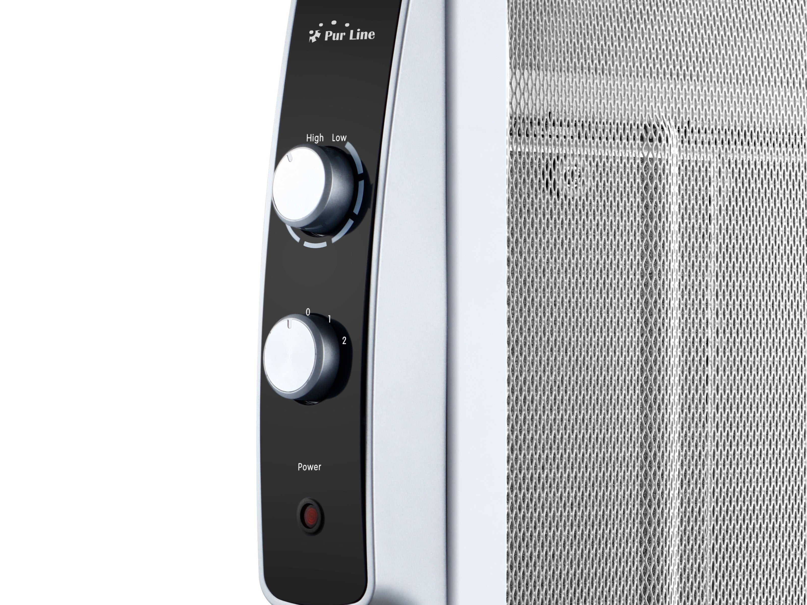 Stufa elettrica portatile colore nero, pannelli radianti in mica, riscaldamento rapido a basso consumo 2000 W con termostato