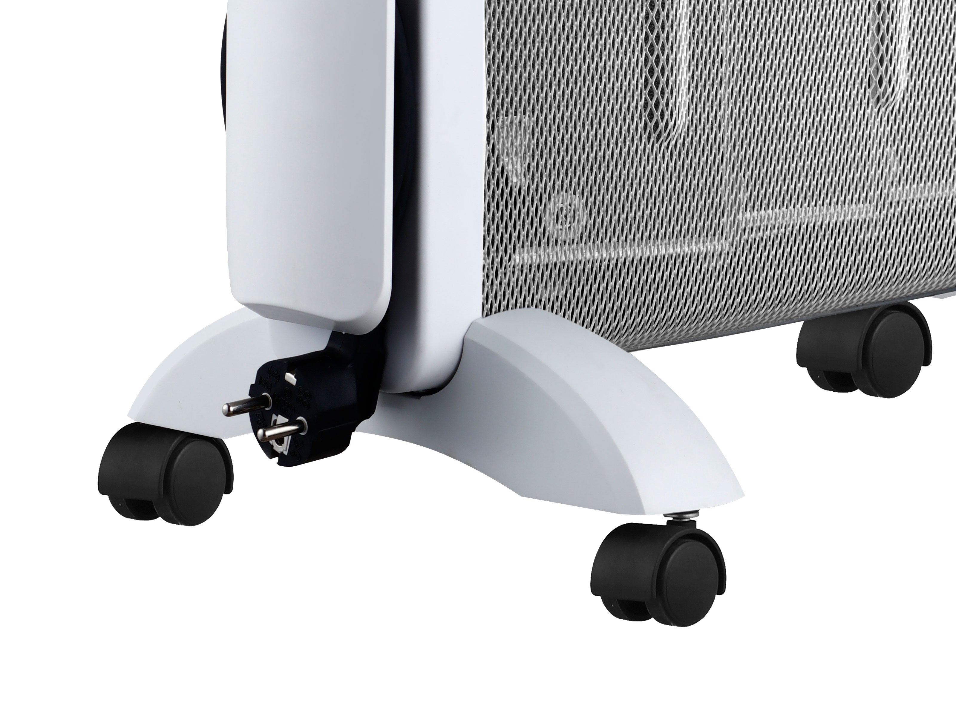 Stufa elettrica portatile colore nero, pannelli radianti in mica, riscaldamento rapido a basso consumo 2000 W con termostato