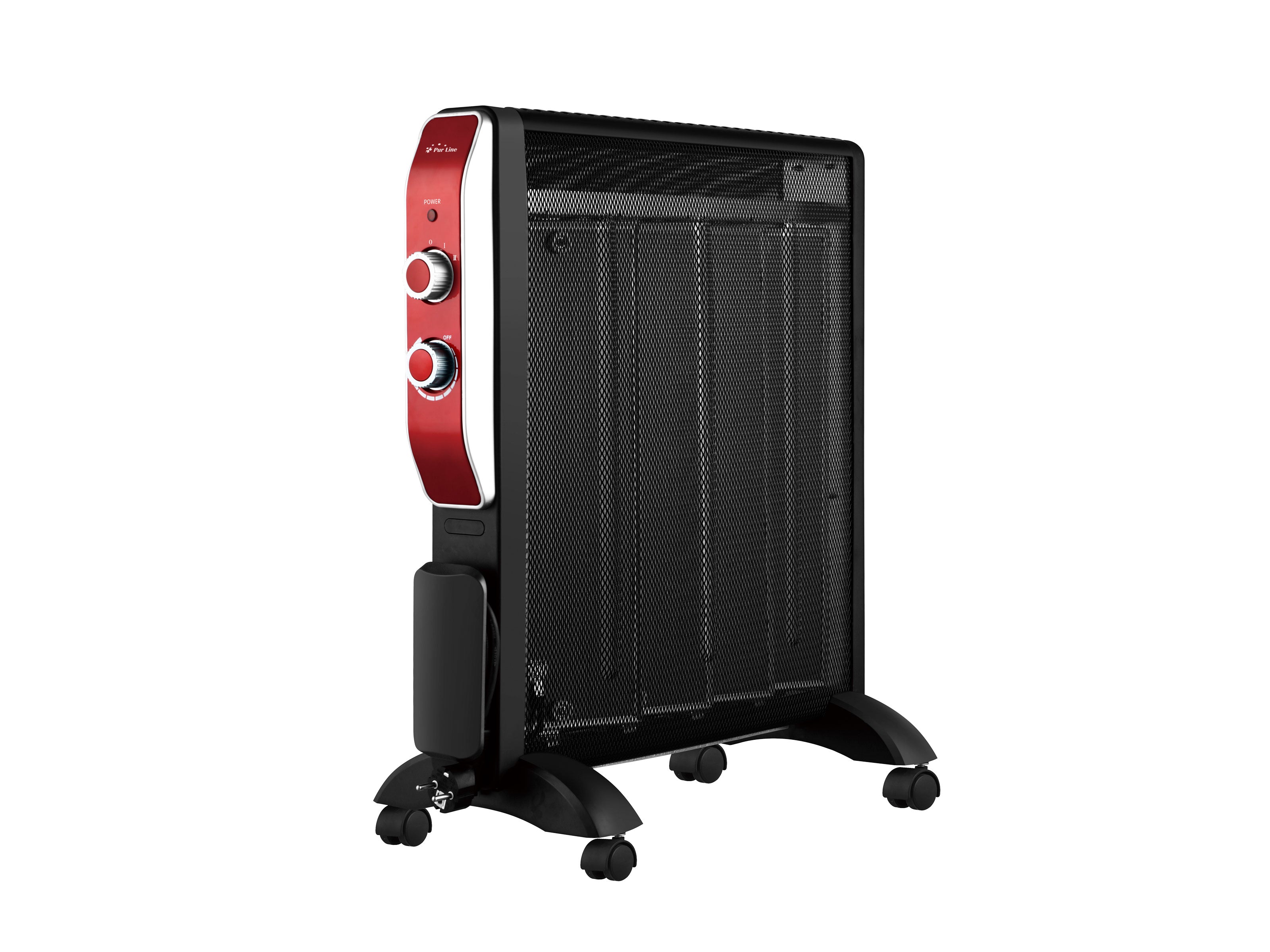 Stufa elettrica portatile colore bianco, pannelli radianti in mica, riscaldamento rapido a basso consumo 2000 W con termostato