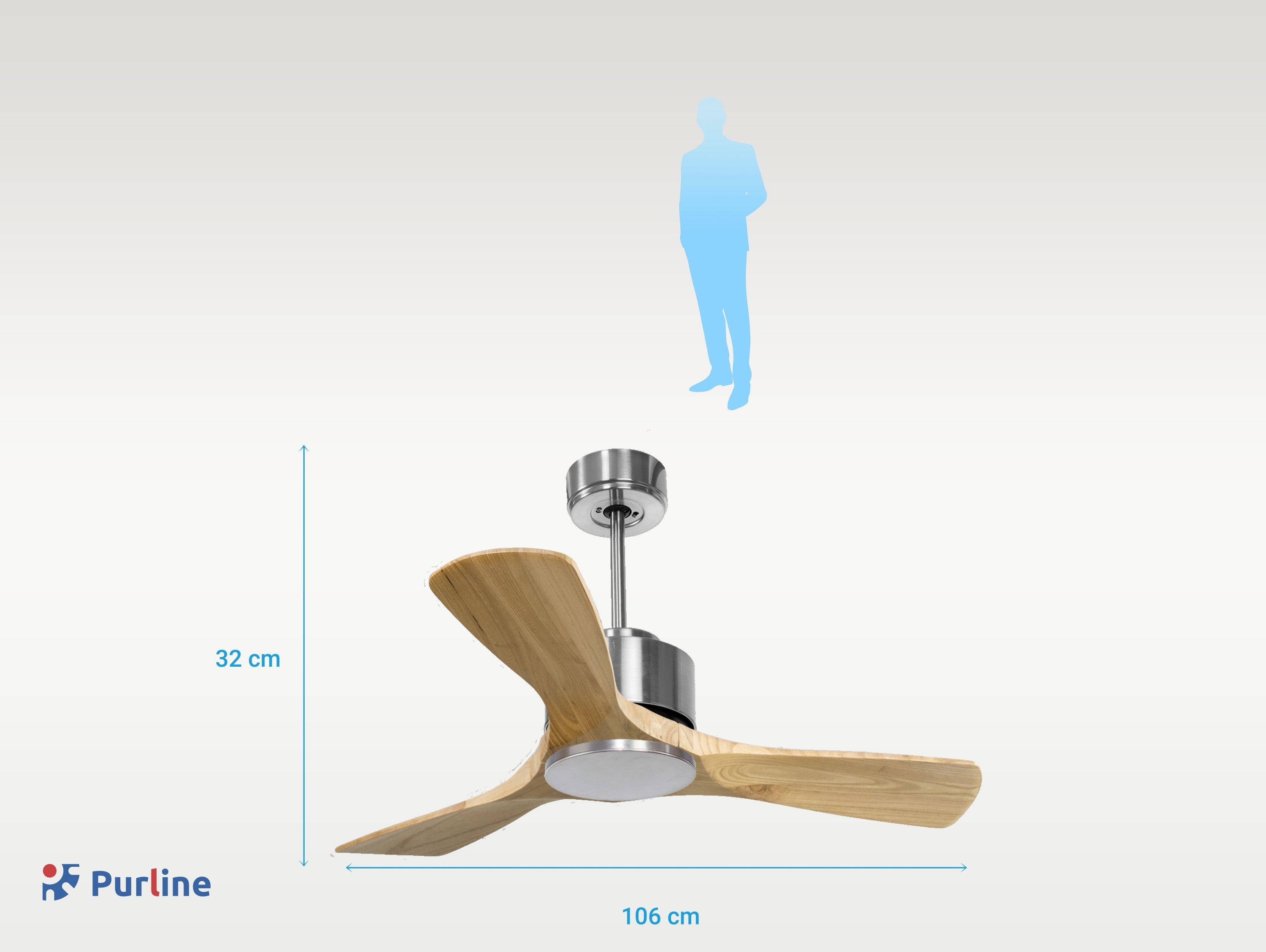 Rarotonga D106 C02 69774: Ventilatore da soffitto ø106 cm con Wifi Reversibile Hypersilence