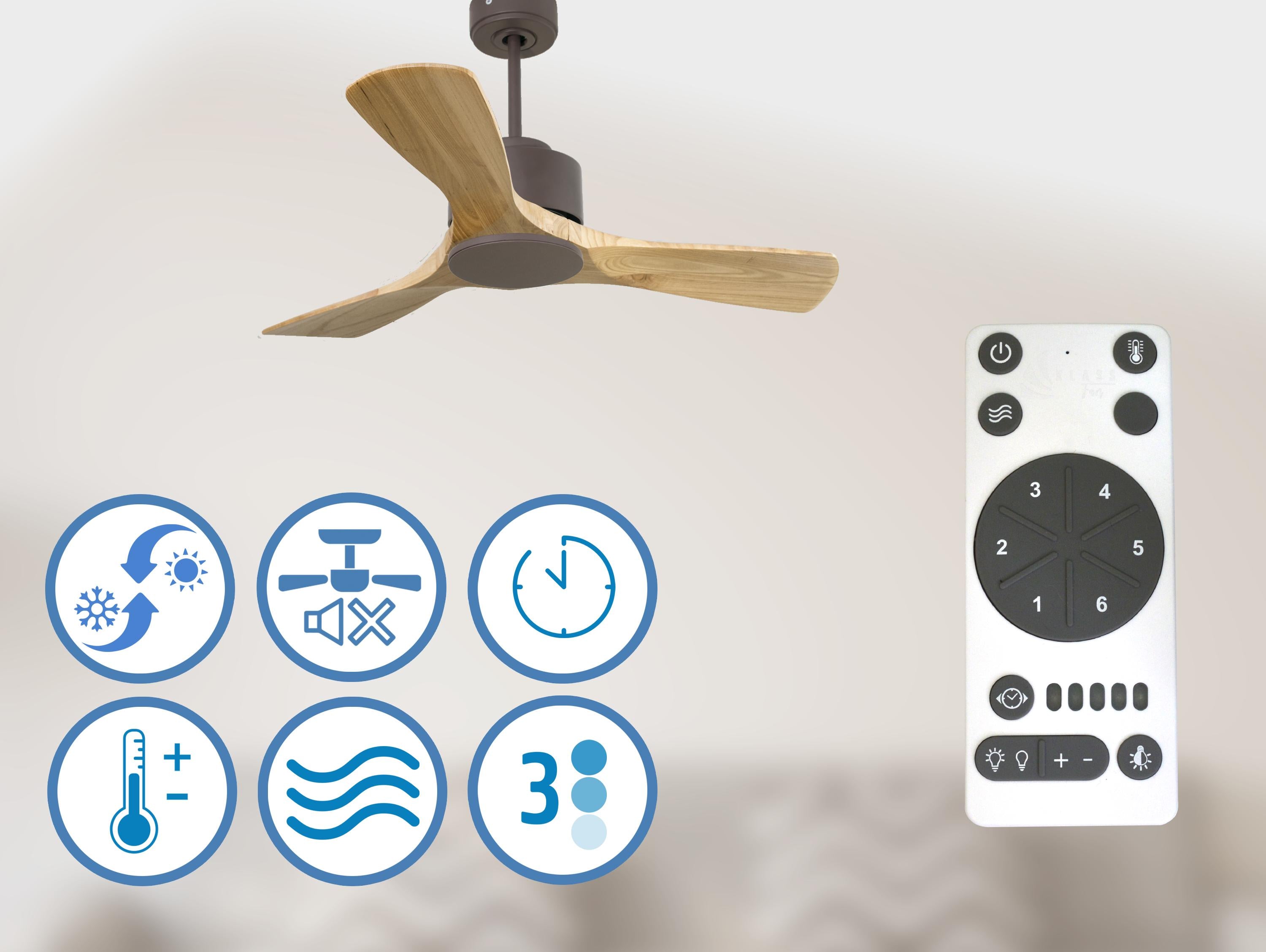 Ventilatore da soffitto ø106 cm con Wifi Reversibile Hypersilence