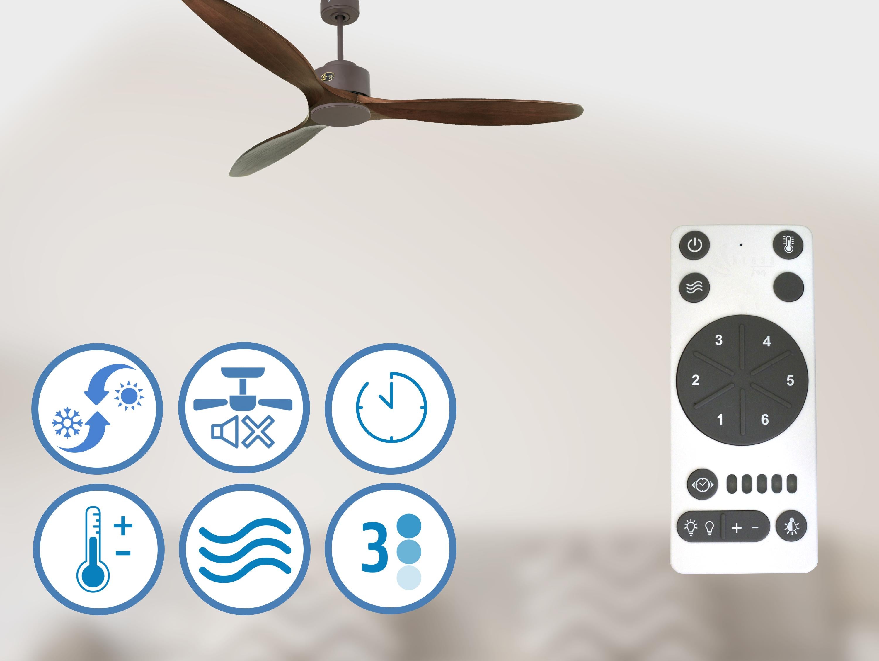 Ventilatore da soffitto ø166 cm con Wifi Reversibile Hypersilence