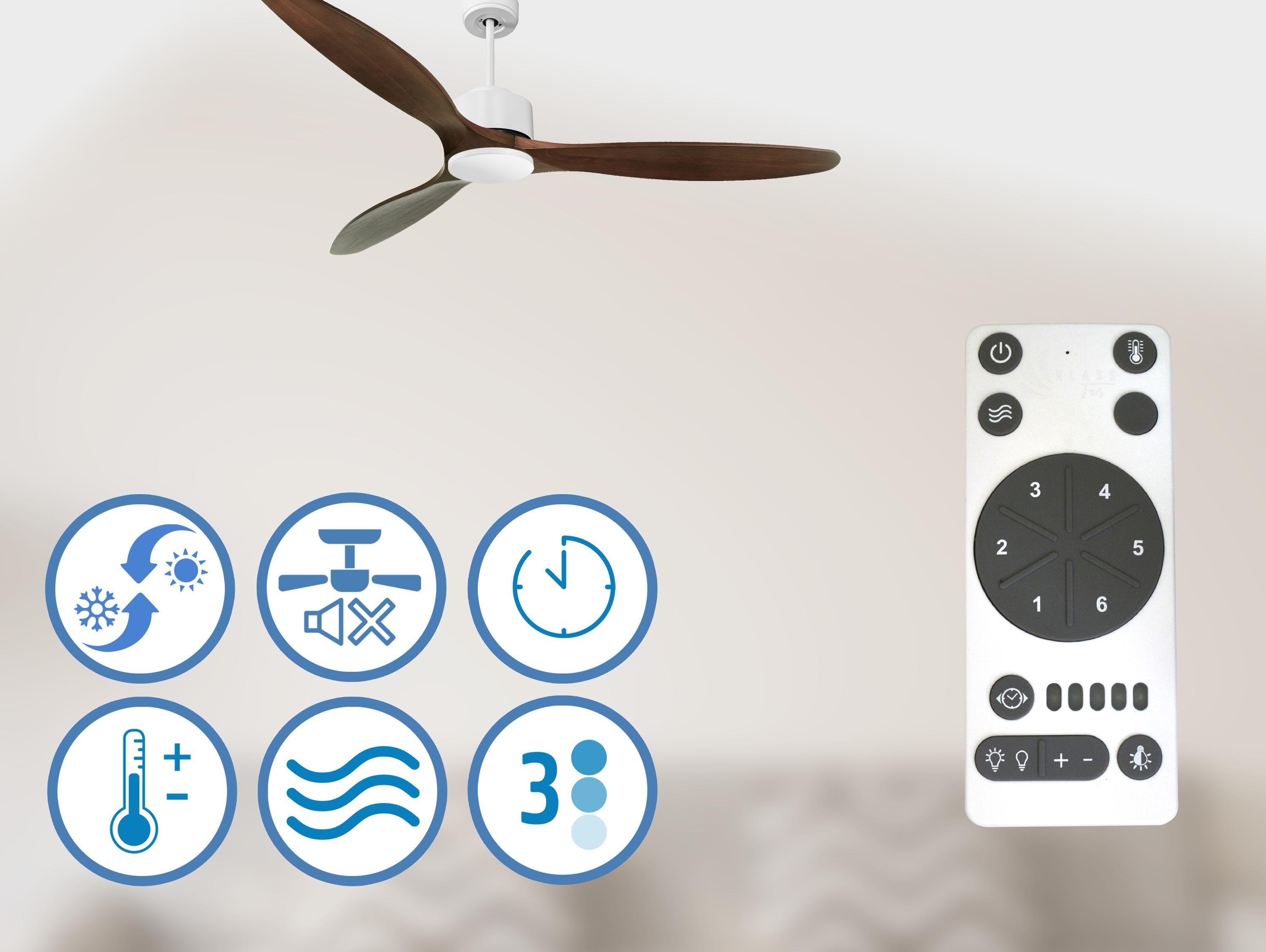 Saba D166 C02 69139: Ventilatore da soffitto ø166 cm con Wifi Reversibile Hypersilence