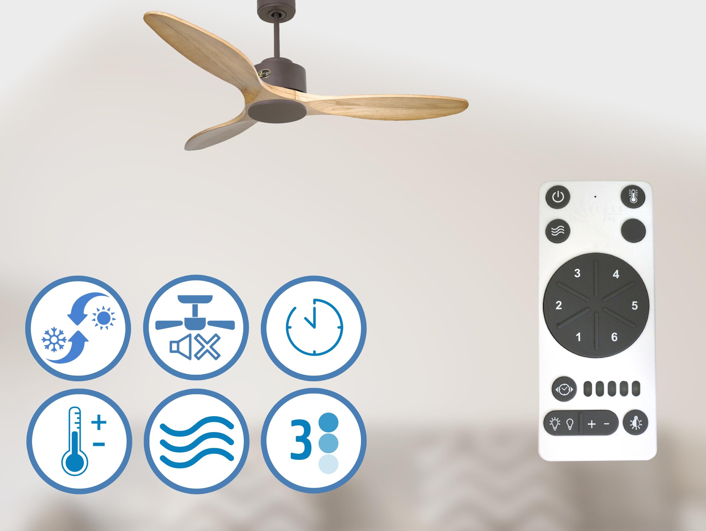 Ventilatore da soffitto ø132 cm con Wifi Reversibile Hypersilence