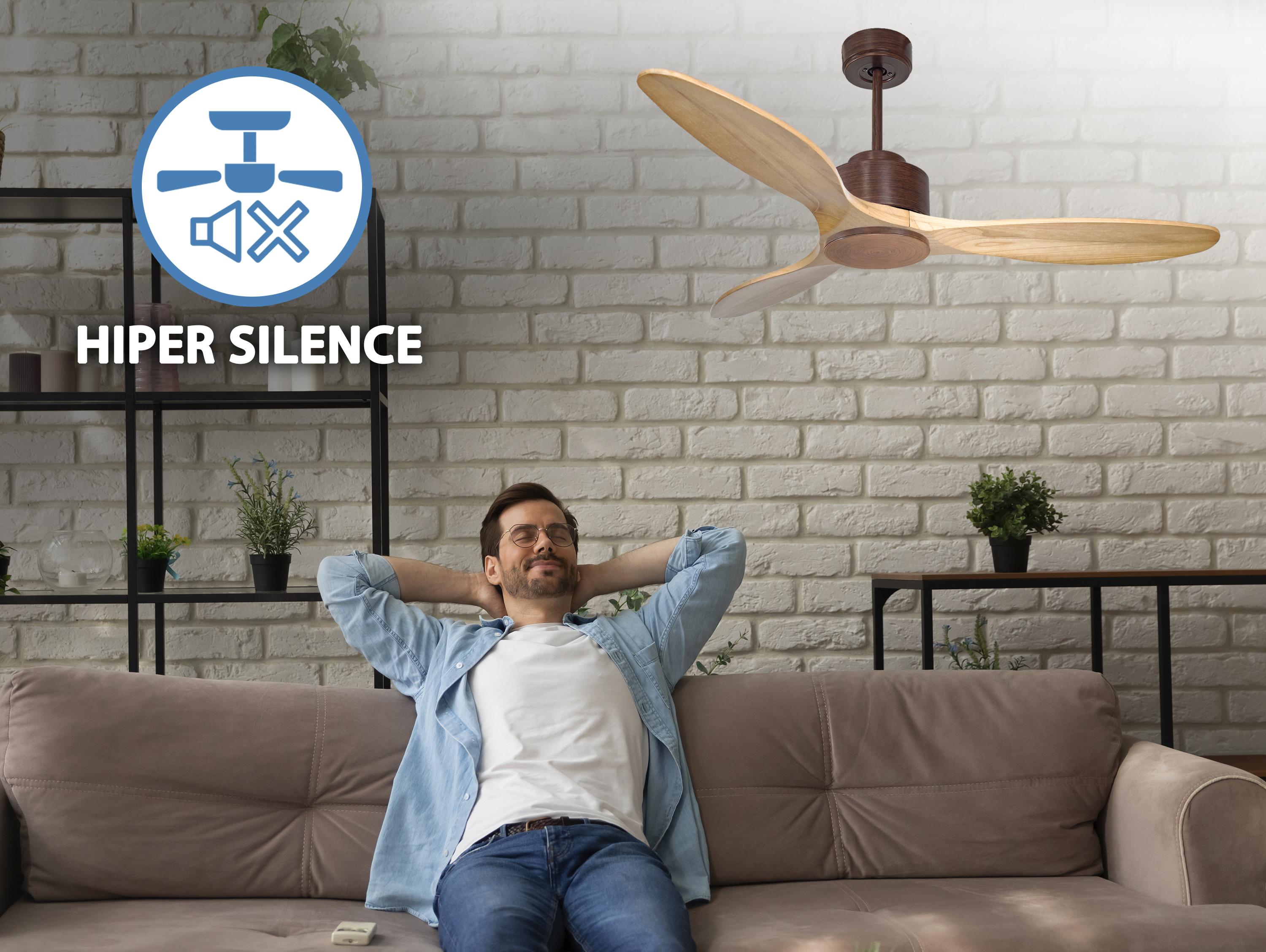 Salamis D132 C02 66855: Ventilatore da soffitto ø132 cm con Wifi Reversibile Hypersilence
