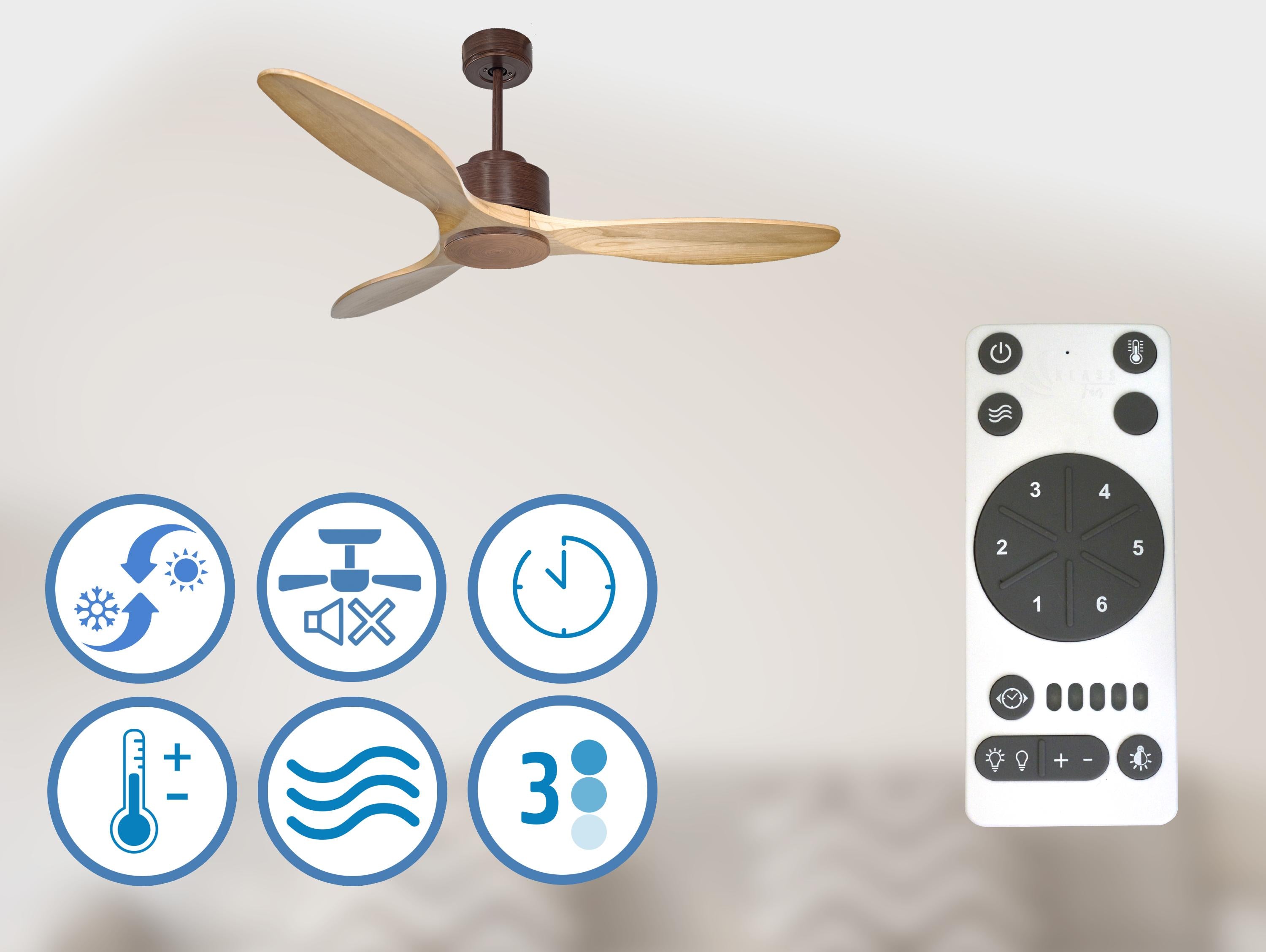  Ventilatore da soffitto ø132 cm con Wifi Reversibile Hypersilence
