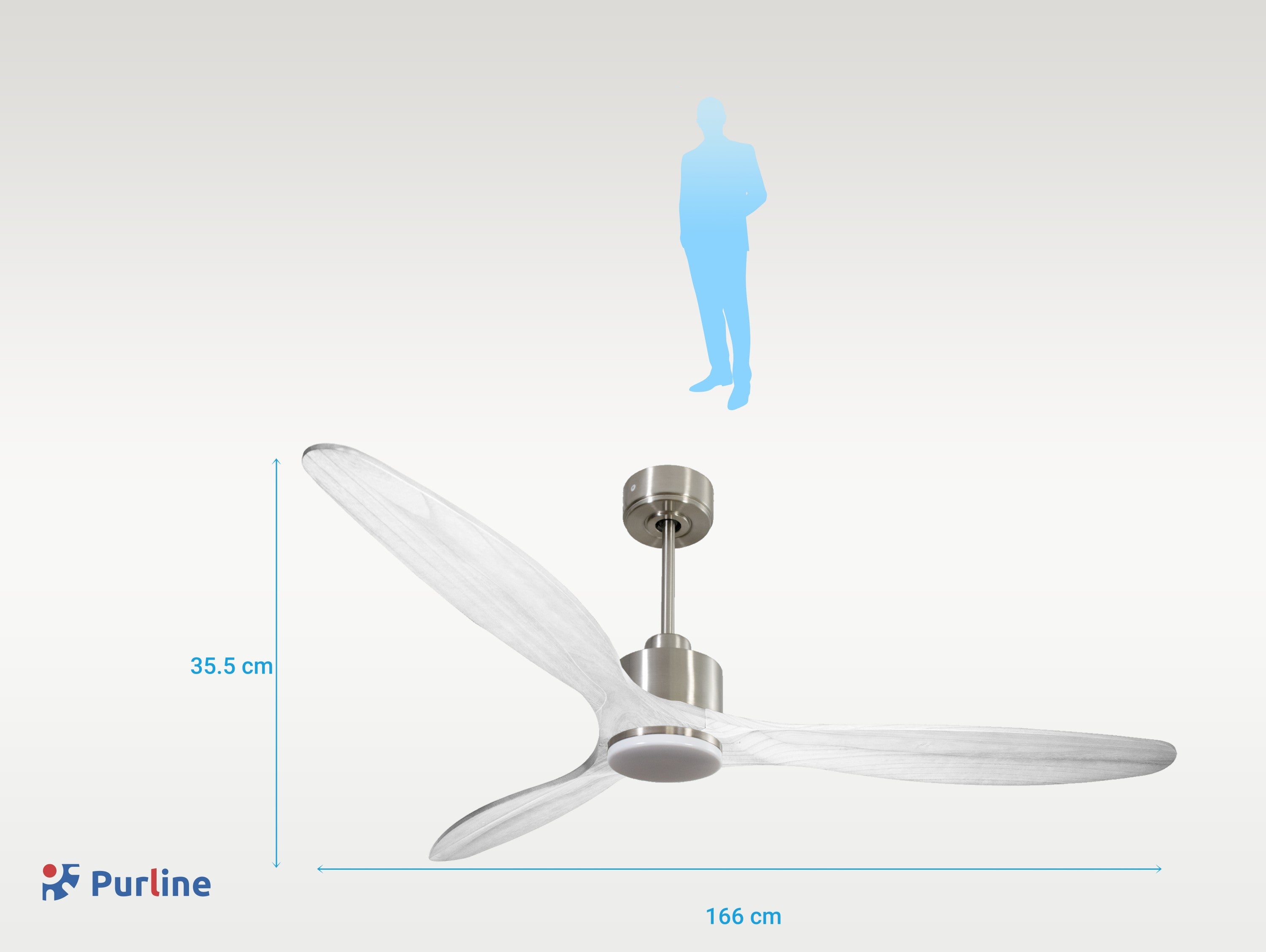 SalD166C03LED65056: Ventilatore da soffitto Reversibile Termostato Dimmabile Wifi Motore CC Tetti inclinati Telecomando Luce a tre toni Hypersilence Memoria Shopify Vendible (AUTOMATICO)