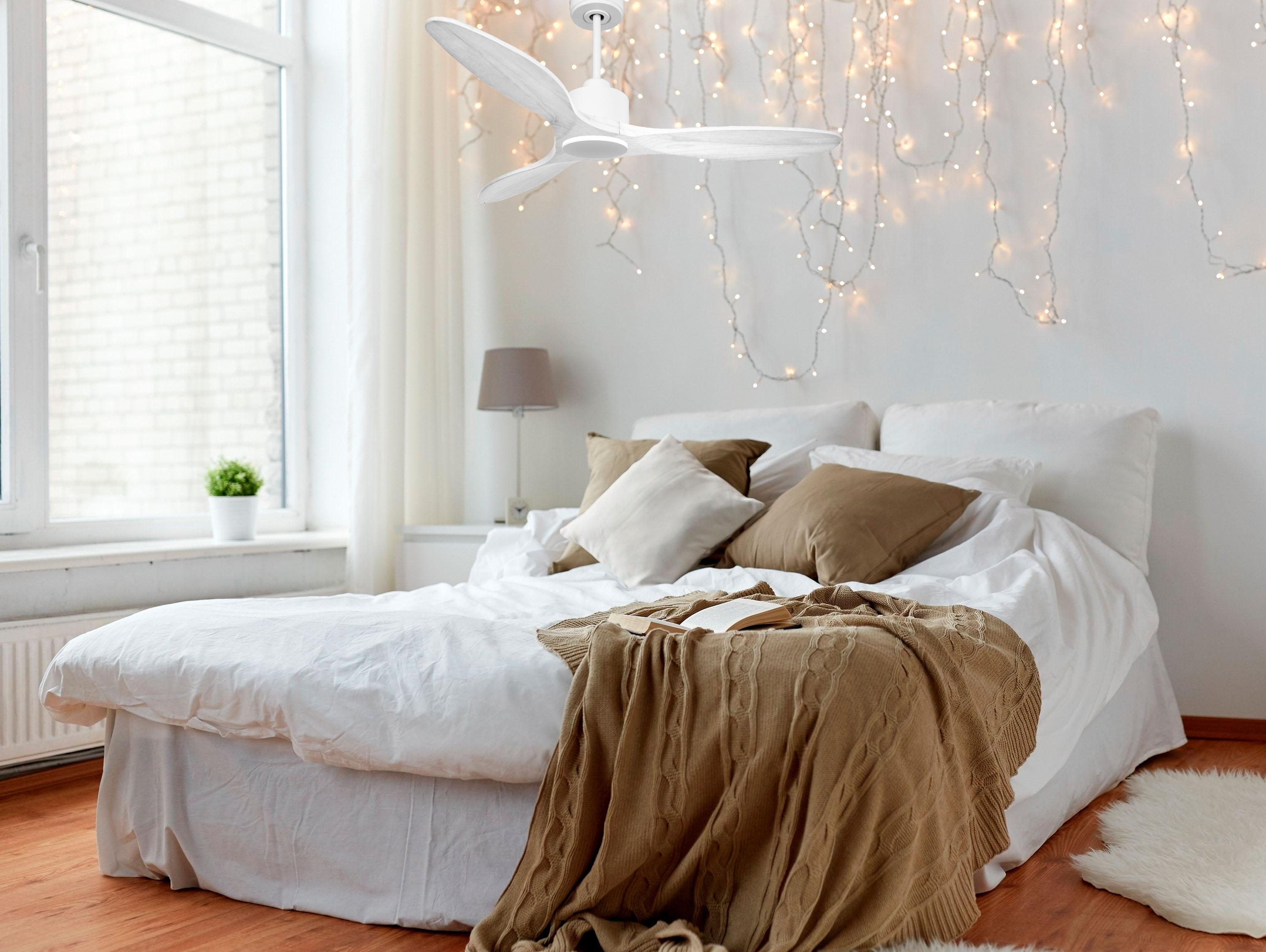 Ventilatore da soffitto Reversibile Termostato Wifi Motore CC Tetti inclinati Telecomando Hypersilence Memoria