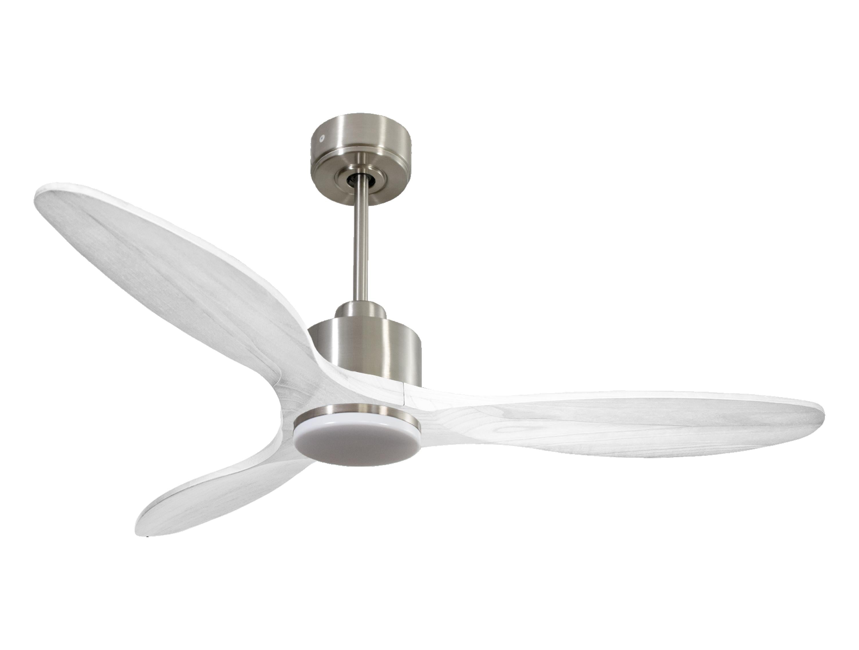 Ventilatore da soffitto Reversibile Termostato Dimmabile Wifi Motore CC Tetti inclinati Telecomando Luce a tre toni Hypersilence Memoria Shopify Vendible (AUTOMATICO)