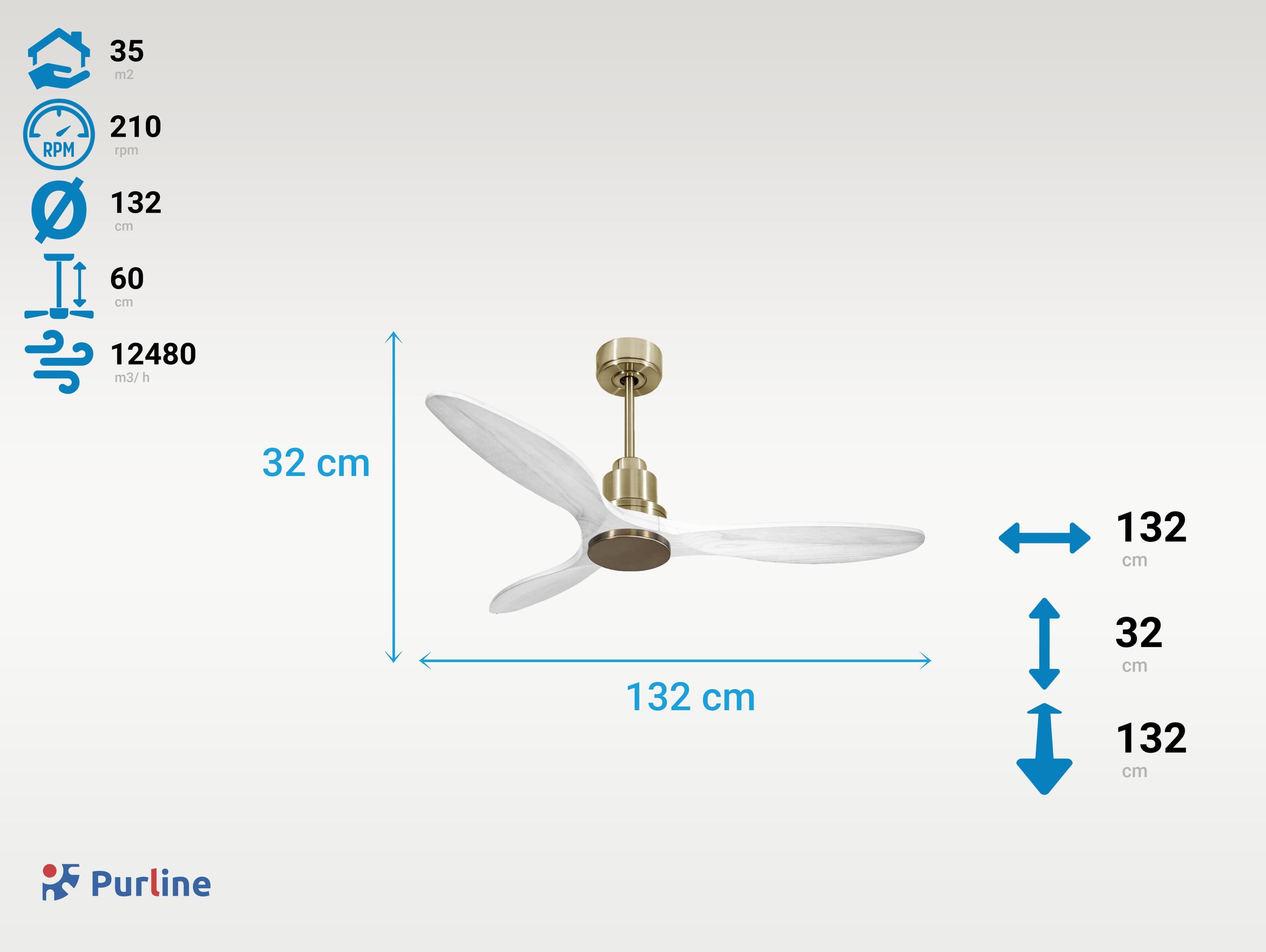 Ventilatore da soffitto Reversibile Termostato Wifi Motore CC Tetti inclinati Telecomando Hypersilence Memoria Shopify Vendible (AUTOMATICO)