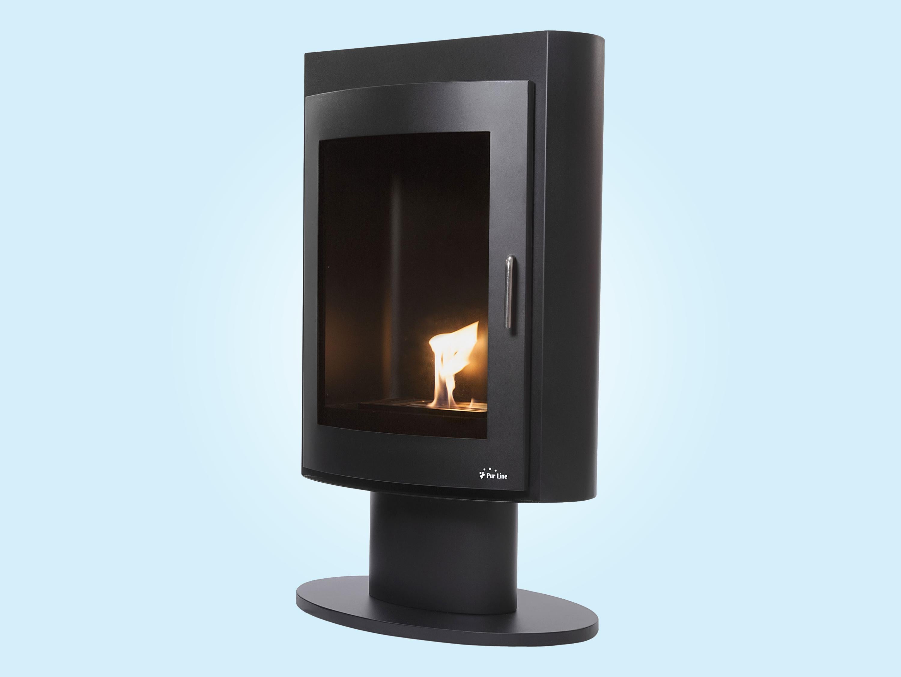 Stufa a etanolo design quadrato in acciaio nero