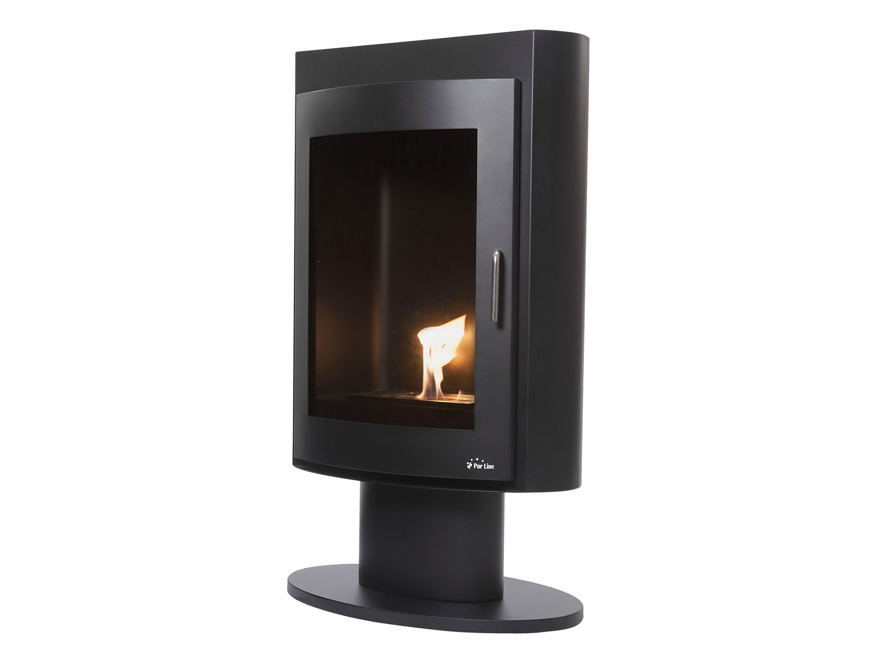 Stufa a etanolo design quadrato in acciaio nero