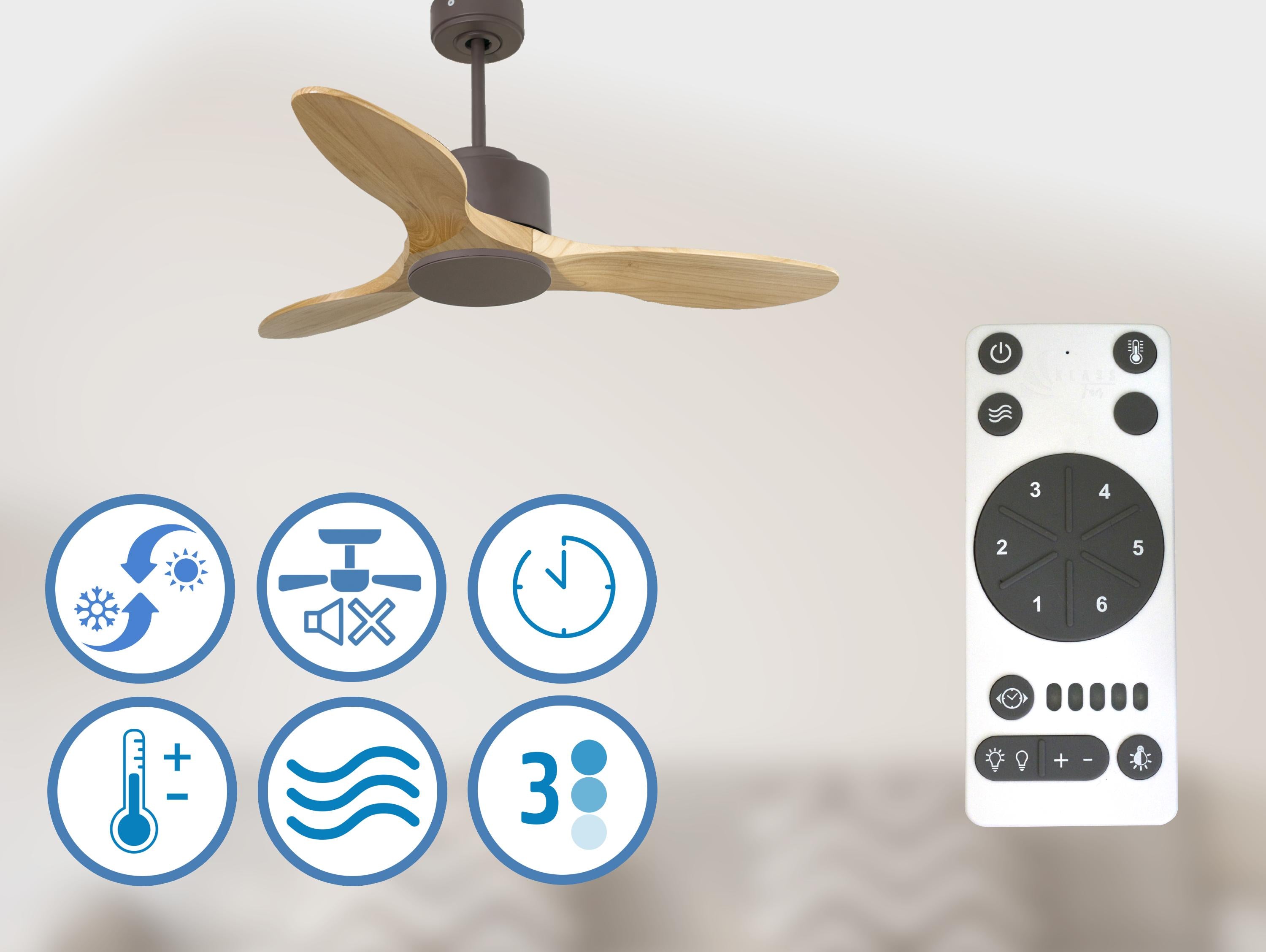 Ventilatore da soffitto ø106 cm con Wifi Reversibile Hypersilence