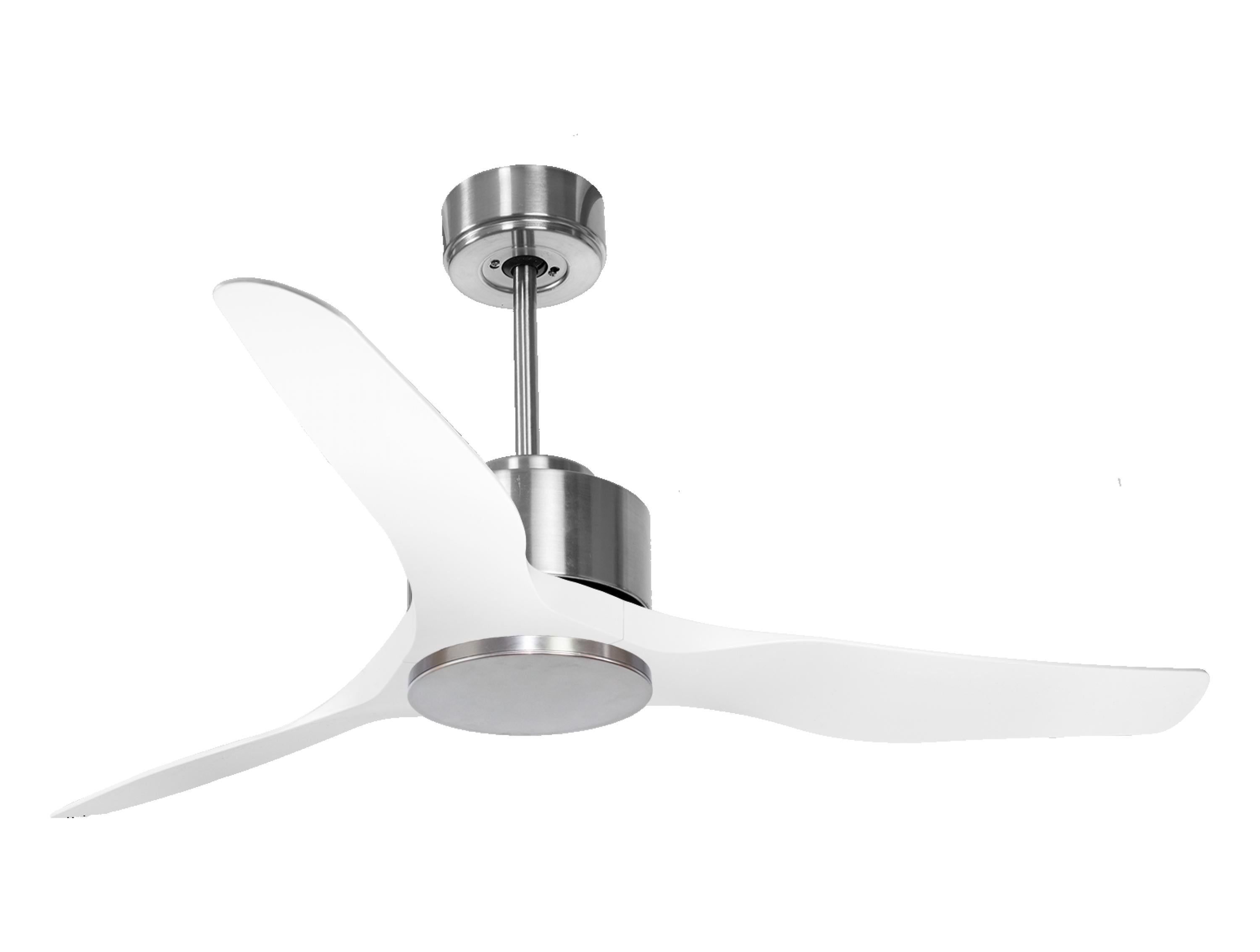 Ventilatore da soffitto Reversibile Termostato Wifi Motore CC Tetti inclinati Telecomando Adattatore 2/3 lame Hypersilence Memoria