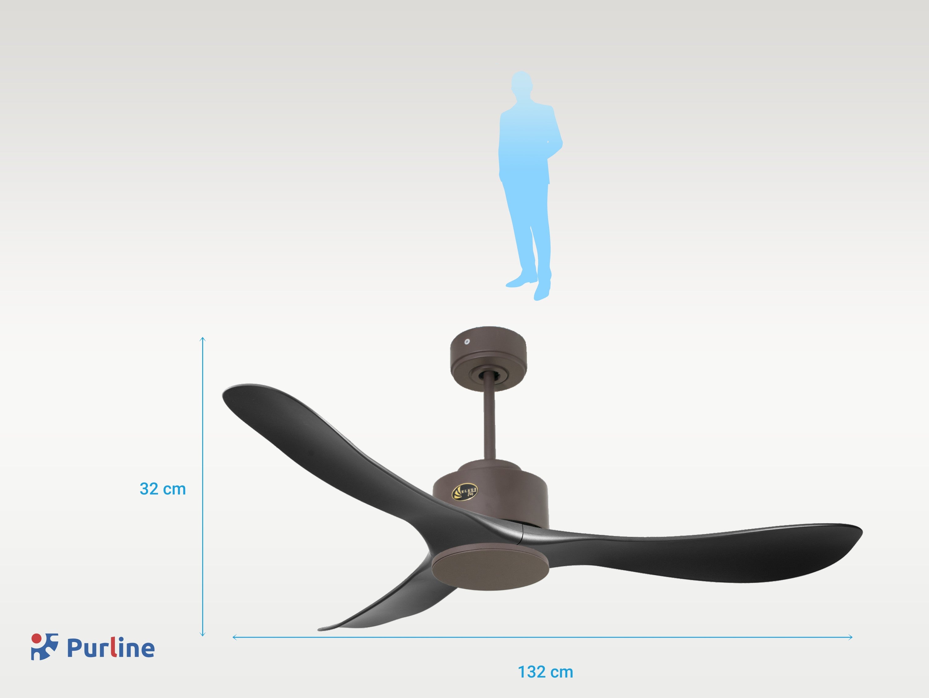 Tioman D132 C02 65315: Ventilatore da soffitto ø132 cm con Wifi Reversibile Hypersilence