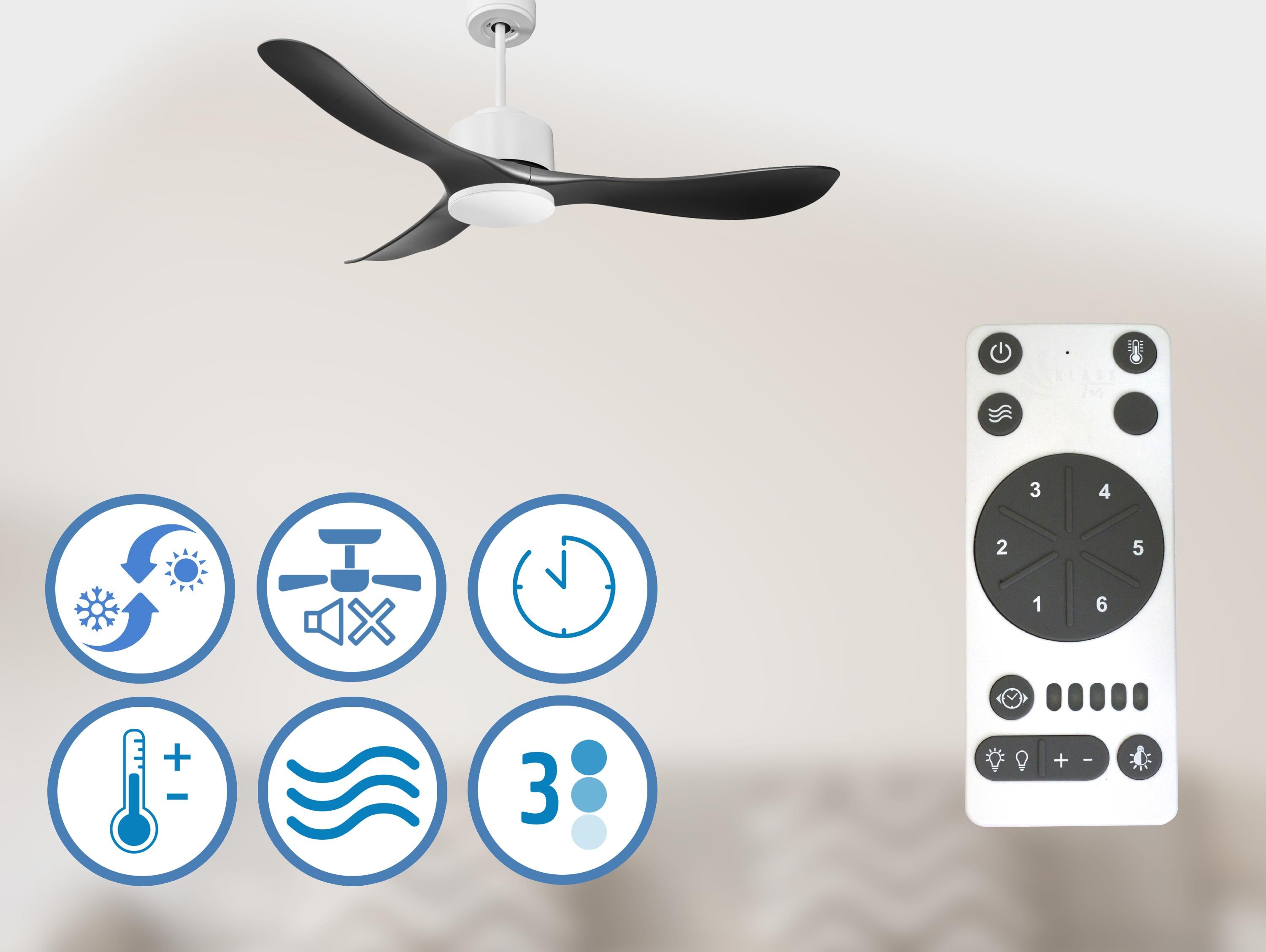 Tioman D132 C02 66042: Ventilatore da soffitto ø132 cm con Wifi Reversibile Hypersilence
