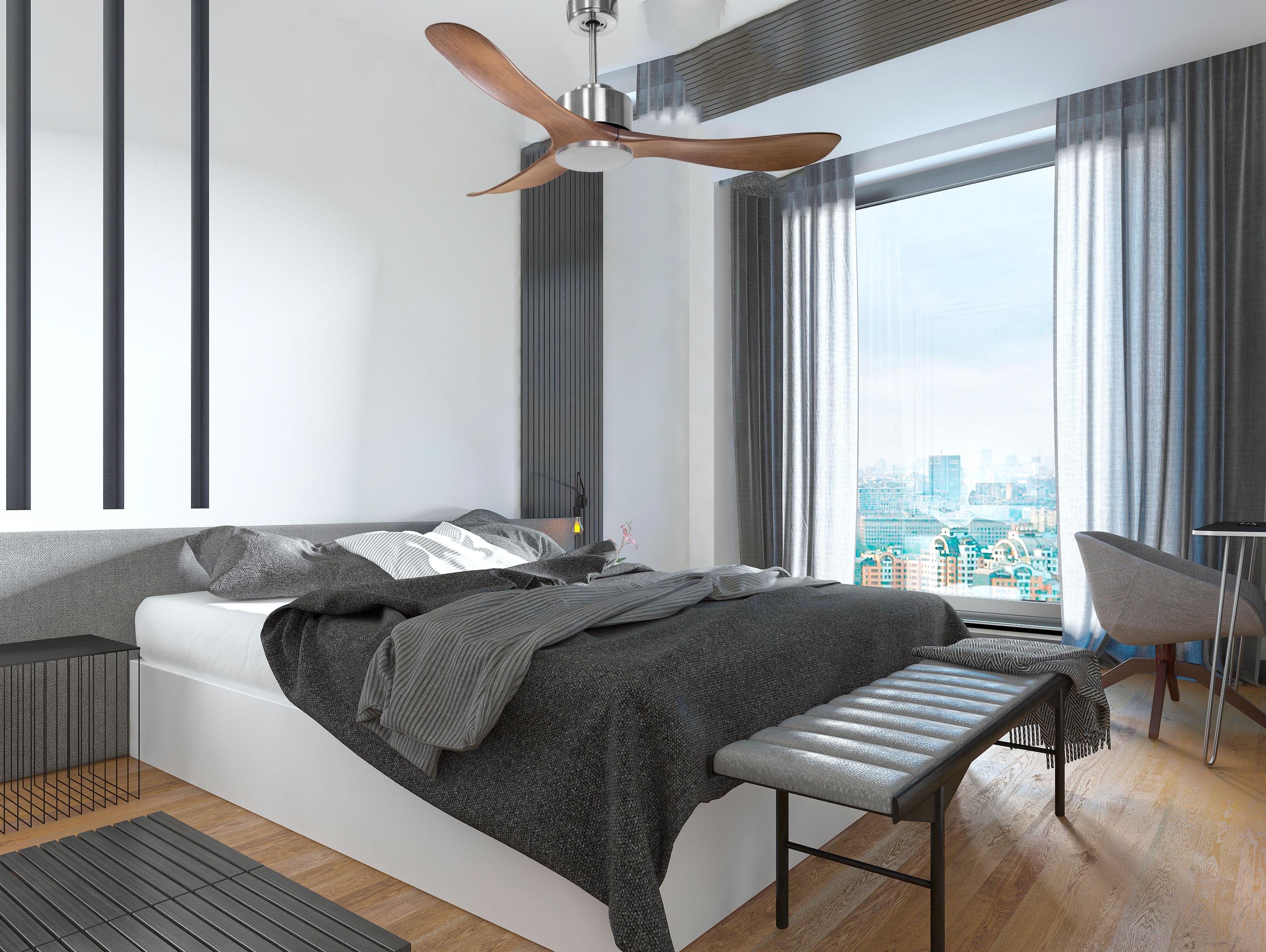   Ventilatore da soffitto Reversibile Termostato Wifi Motore CC Tetti inclinati Telecomando Hypersilence Memoria Shopify Vendible (AUTOMATICO)