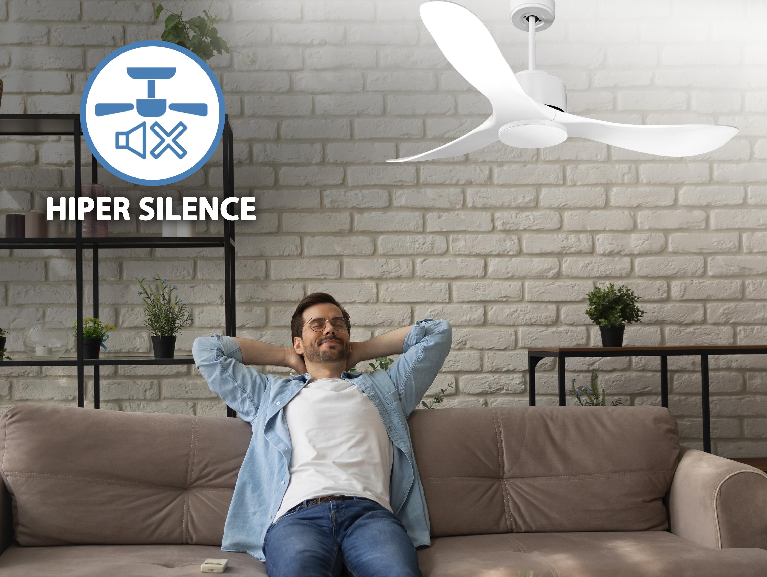   Ventilatore da soffitto Wifi Motore CC Telecomando Hypersilence Memoria Shopify Vendible (AUTOMATICO)