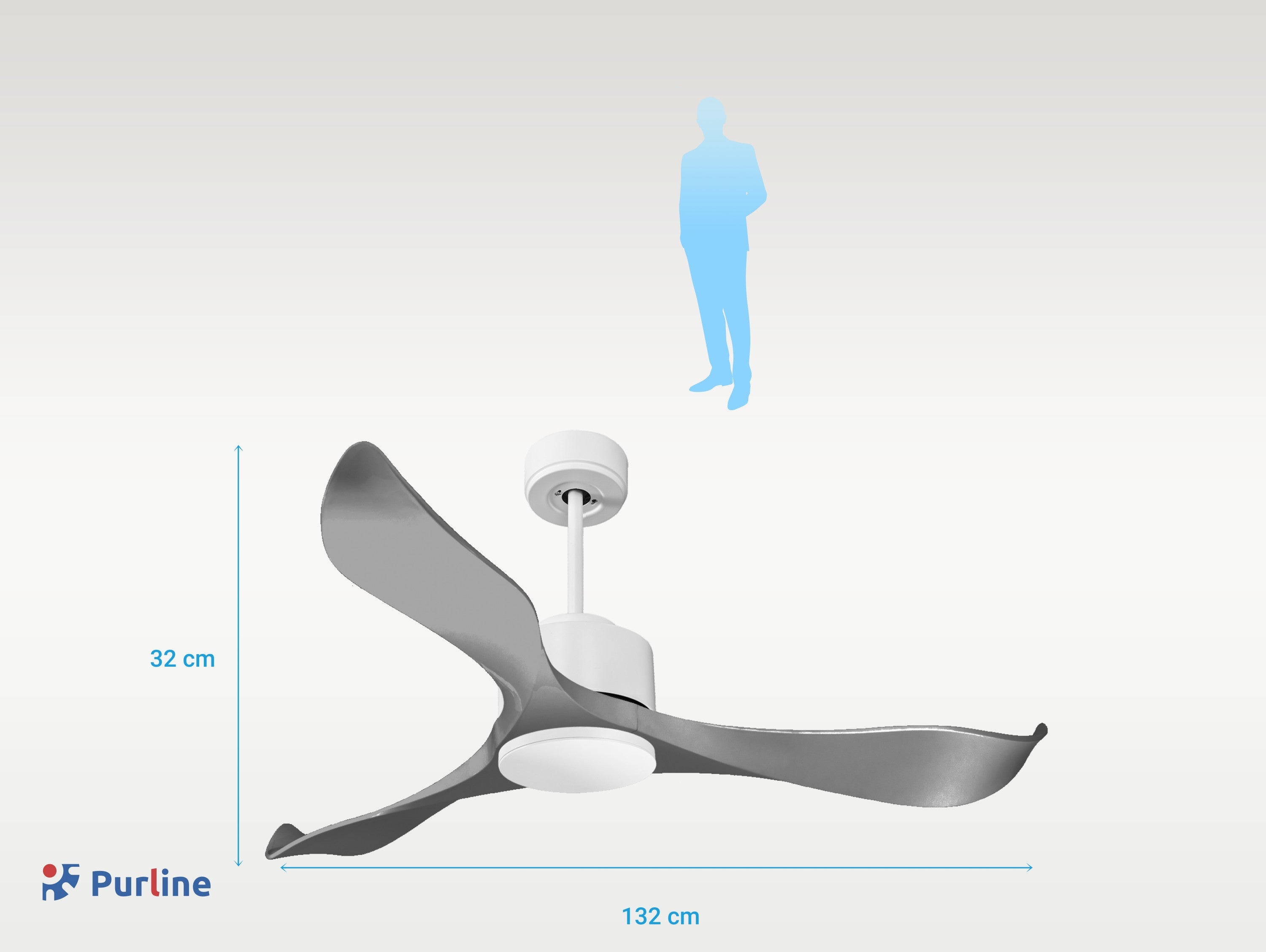 Trawangan D132 C02 69114: Ventilatore da soffitto ø132 cm con Wifi Reversibile Hypersilence