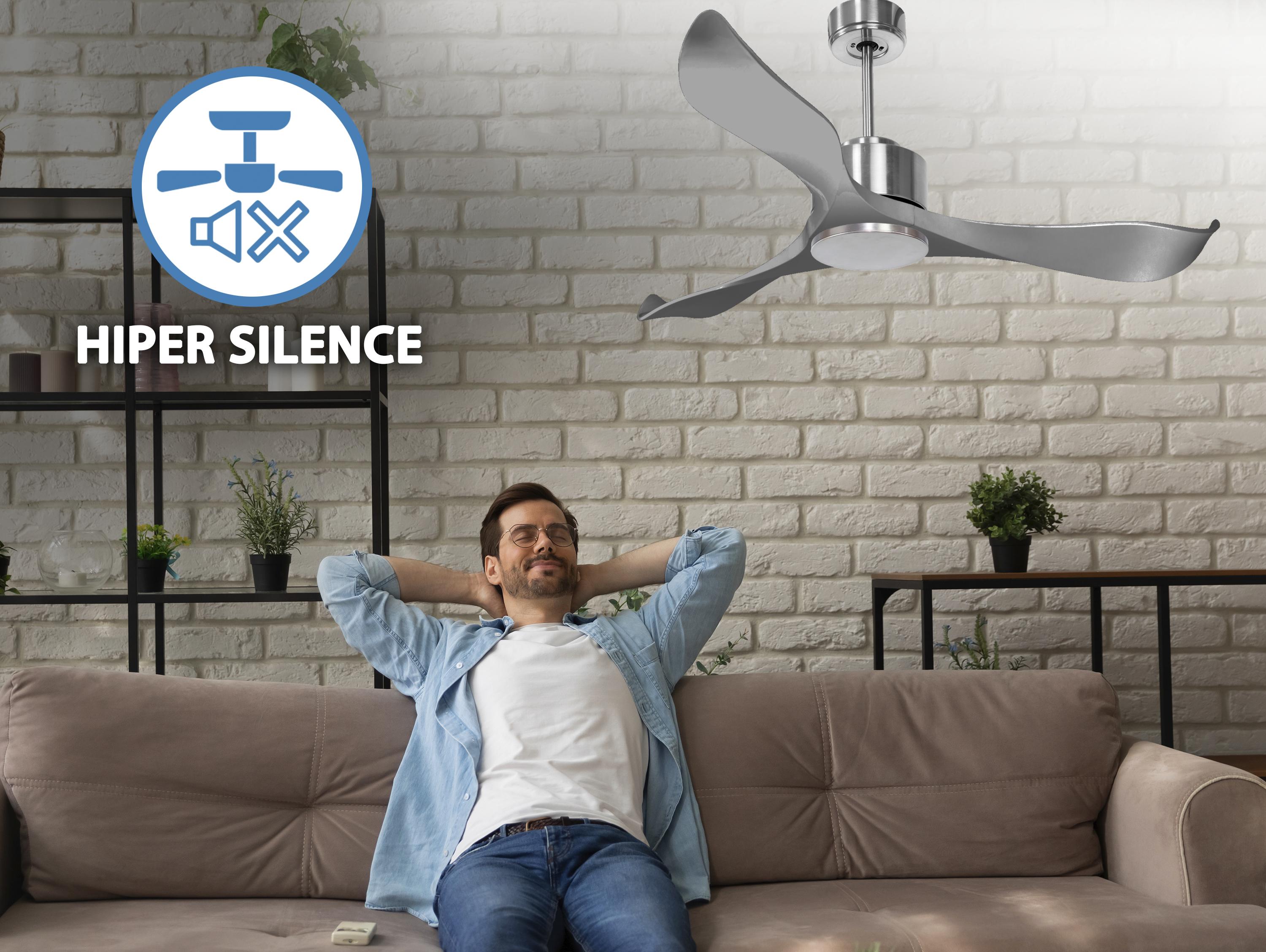   Ventilatore da soffitto Reversibile Termostato Wifi Motore CC Tetti inclinati Telecomando Memoria