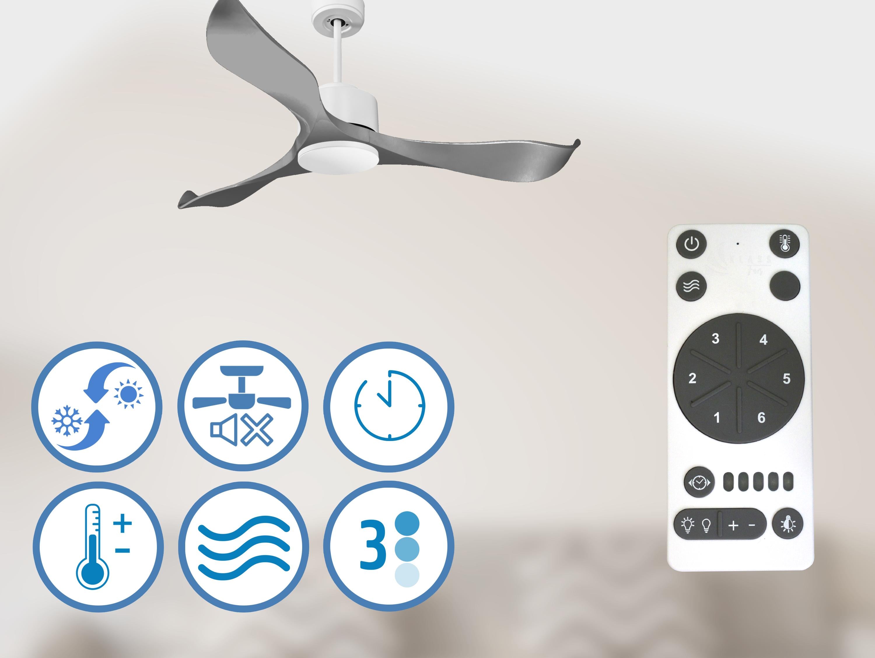   Ventilatore da soffitto ø132 cm con Wifi Reversibile Hypersilence