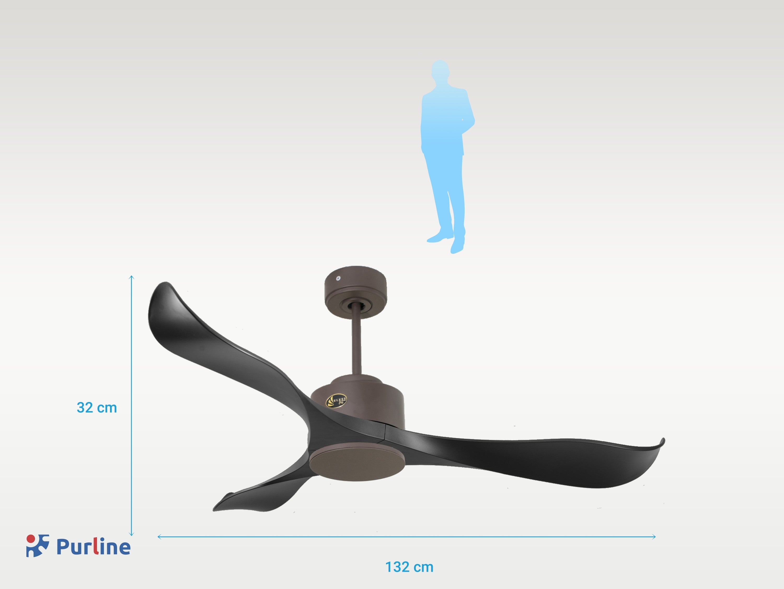 Utila D132 C02 65312: Ventilatore da soffitto ø132 cm con Wifi Reversibile Hypersilence