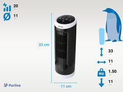 Ventilatore a torre compatto da tavolo