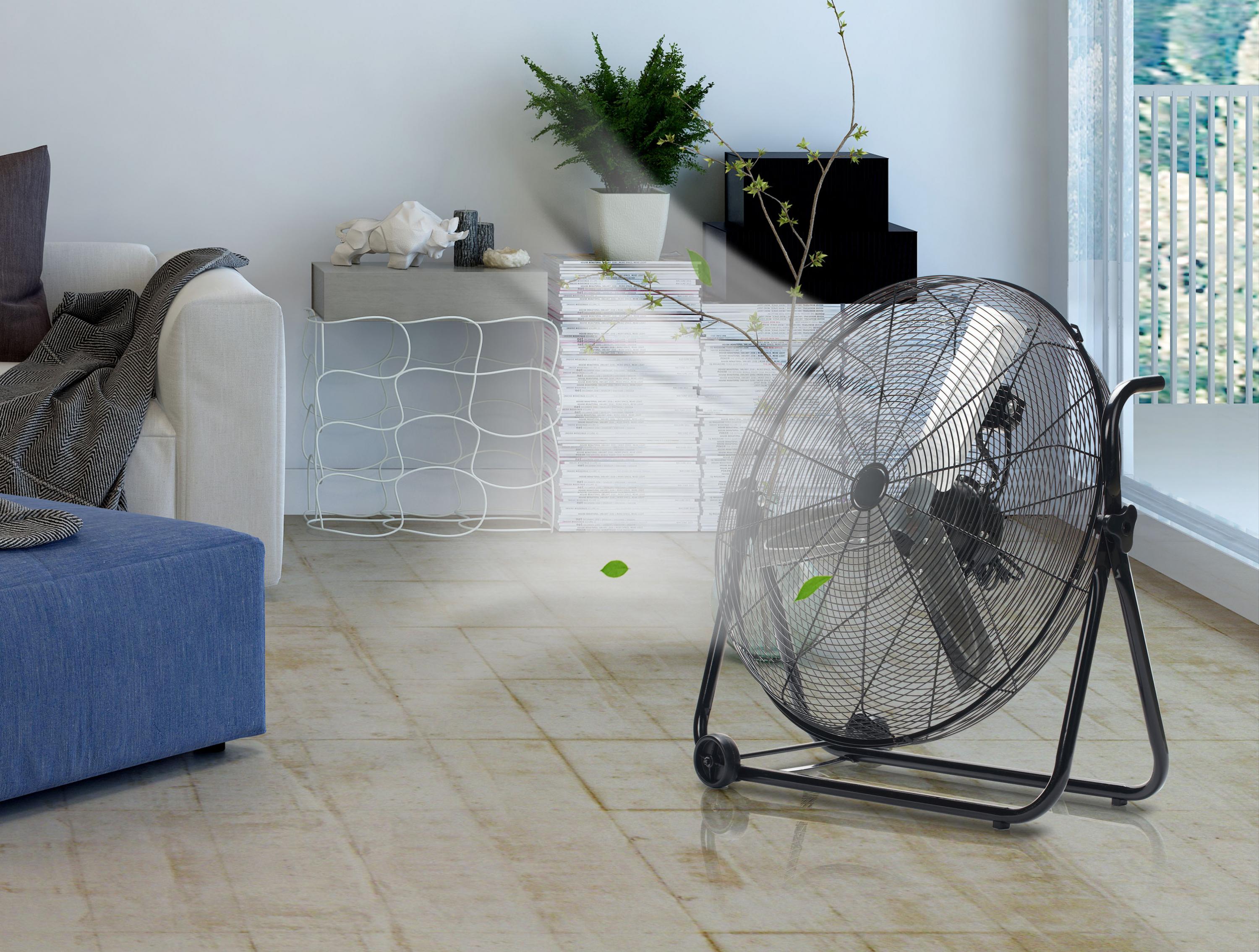 Ventilatore industriale 160 W con 3 velocità e ruote