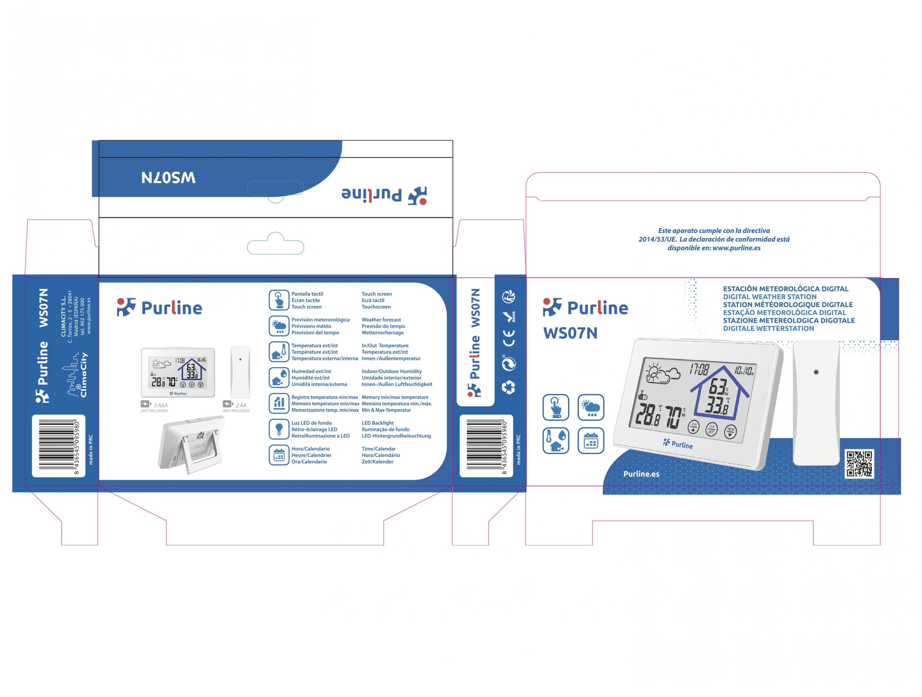 Stazione meteo con touch screen e sensore esterno
