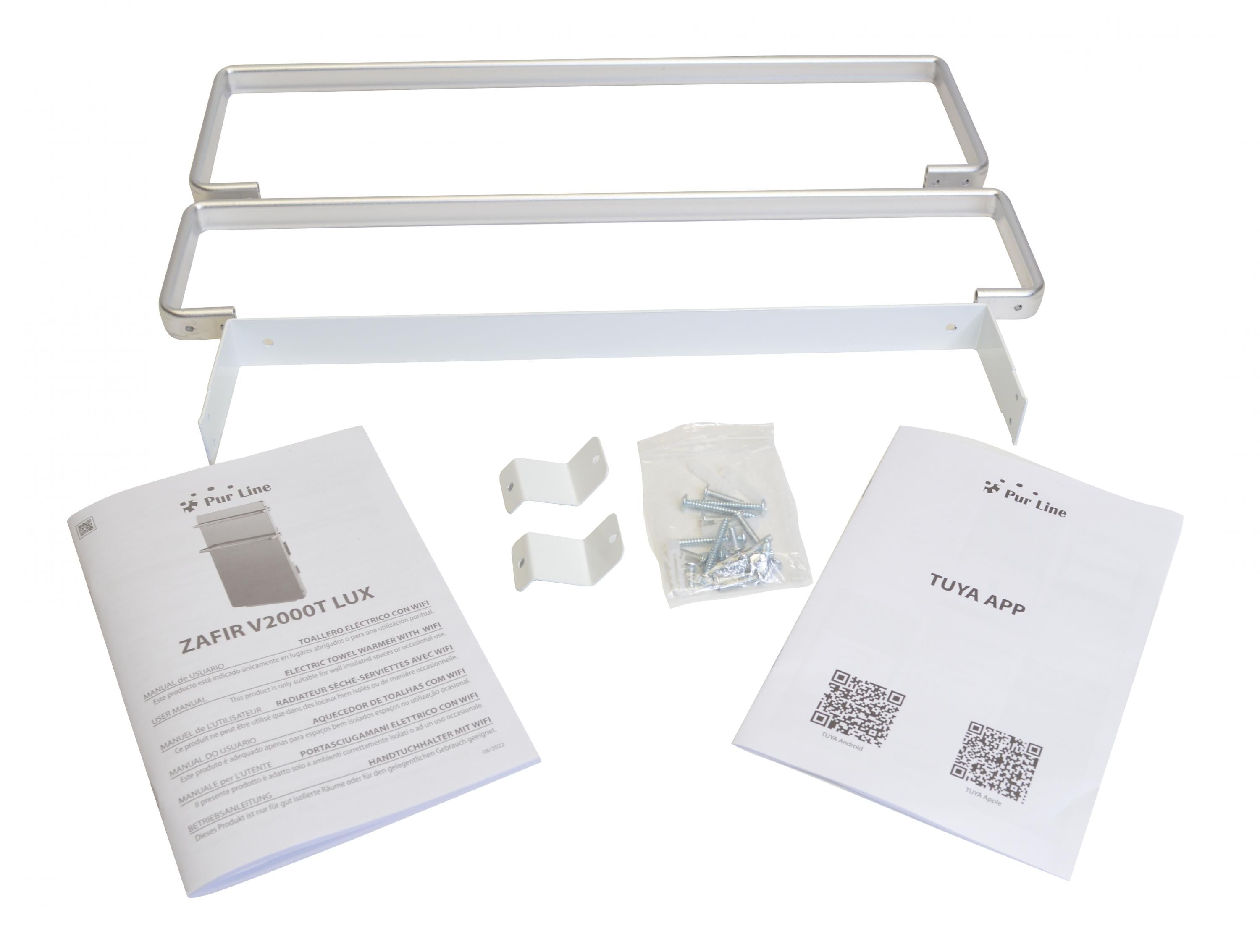ZAFIR V2000T LUX: Scaldasalviette elettrico da 2000W con vetro temperato a specchio e display a LED
