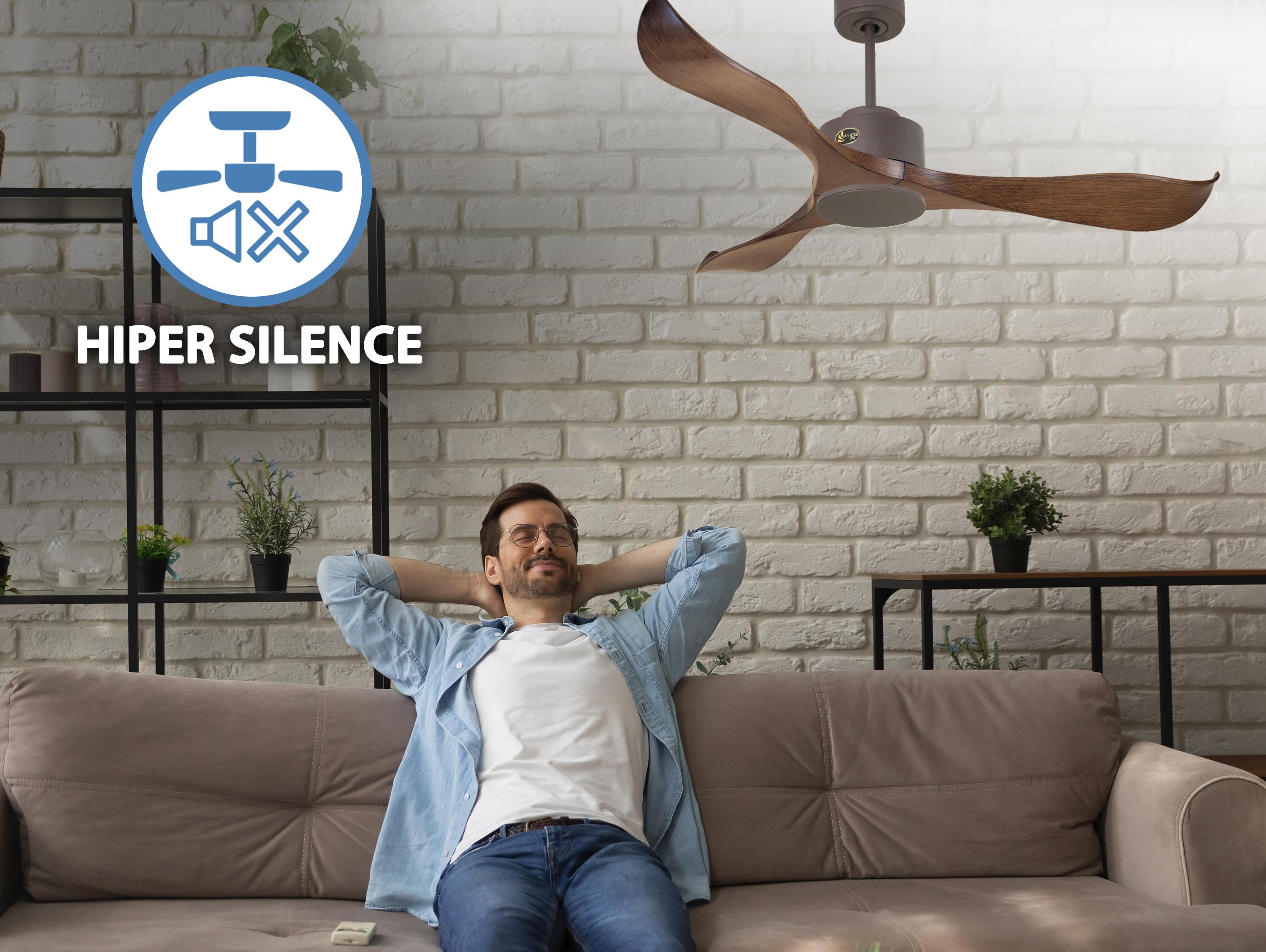 Ventilatore da soffitto ø132 cm con Wifi Reversibile Hypersilence