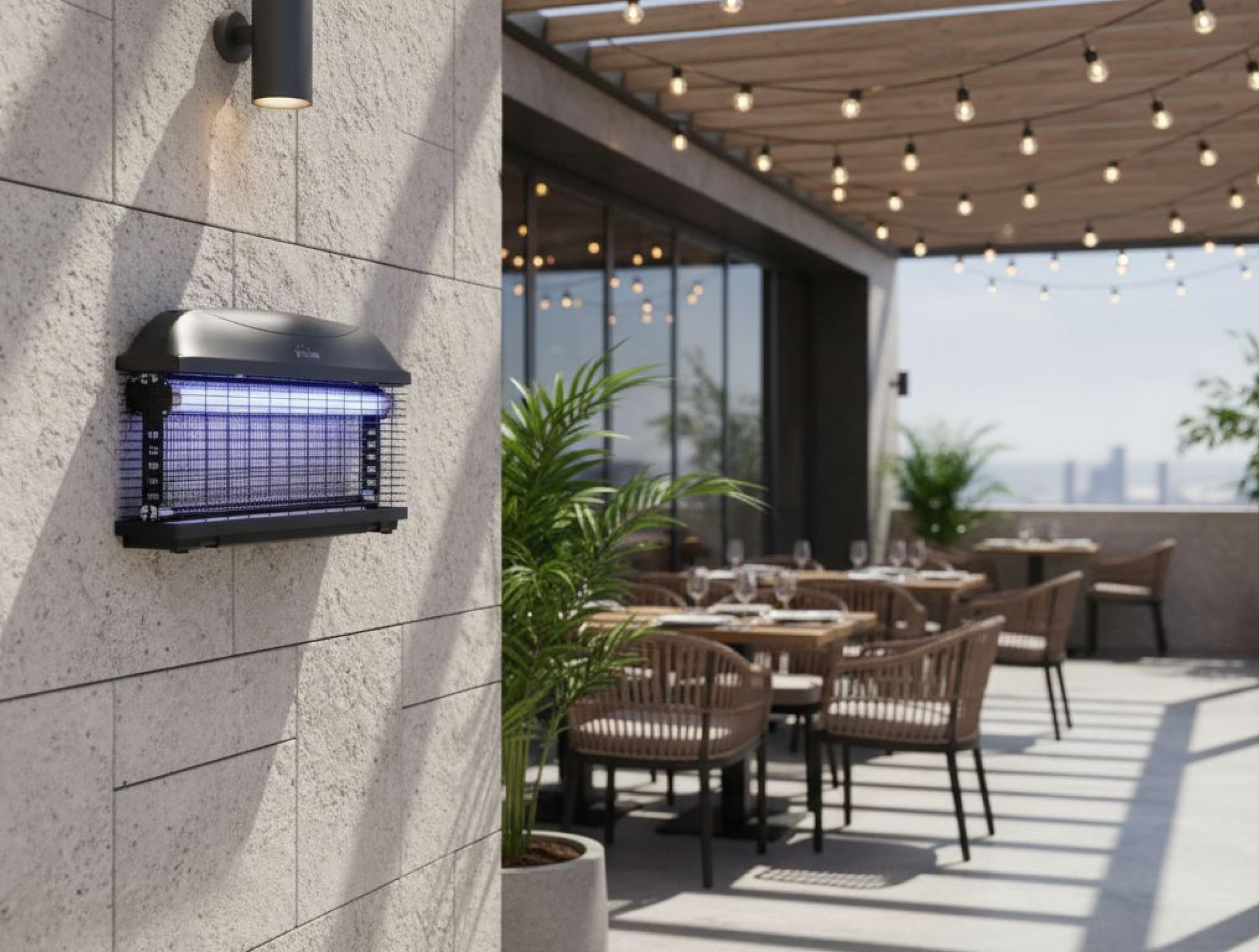 Potenza massima 30 W Lampada antizanzare con luce ultravioletta per montaggio a parete o a soffitto, adatto all'uso esterno.