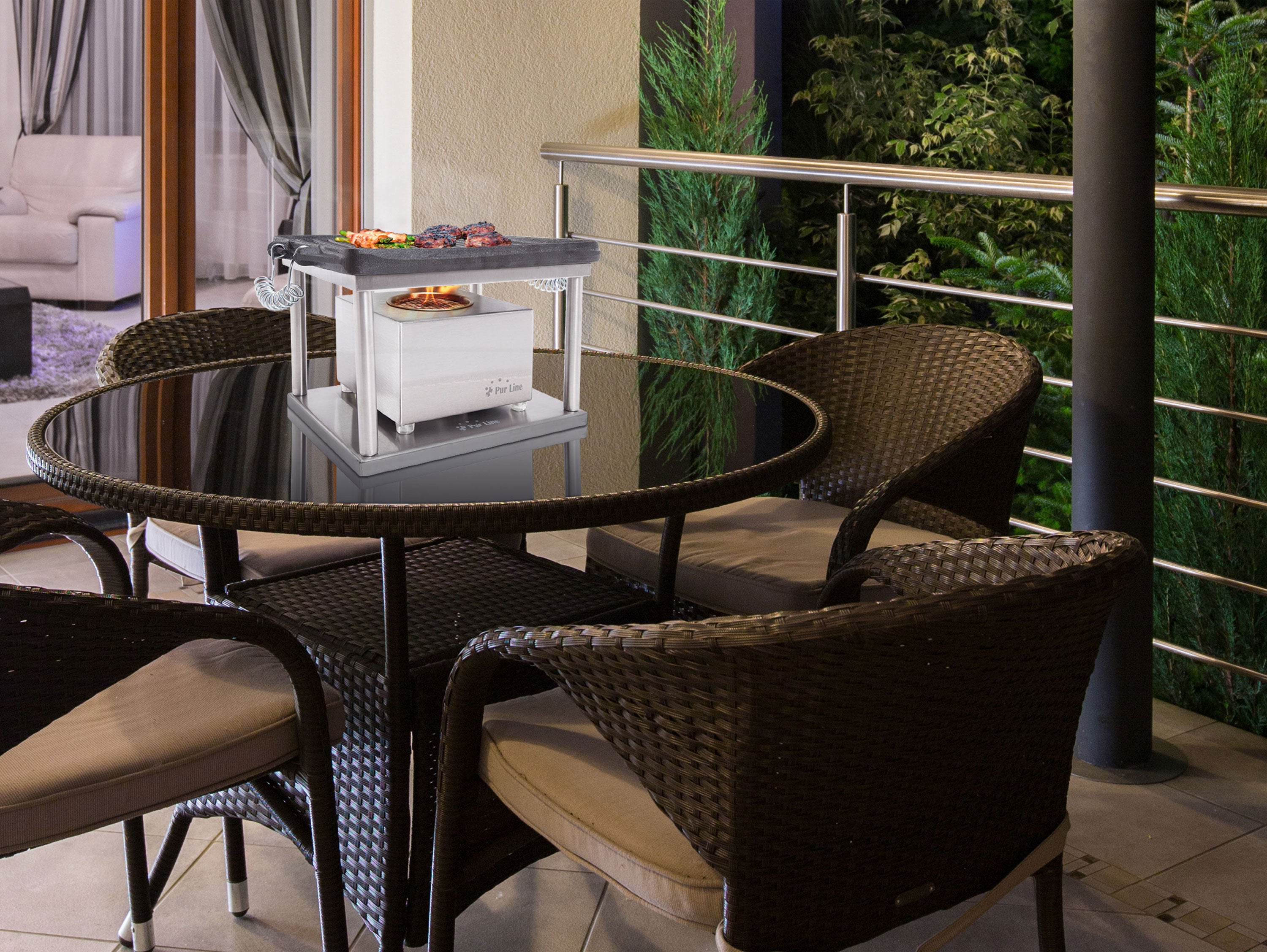 Piastra barbecue in ghisa per caminetto in bioetanolo