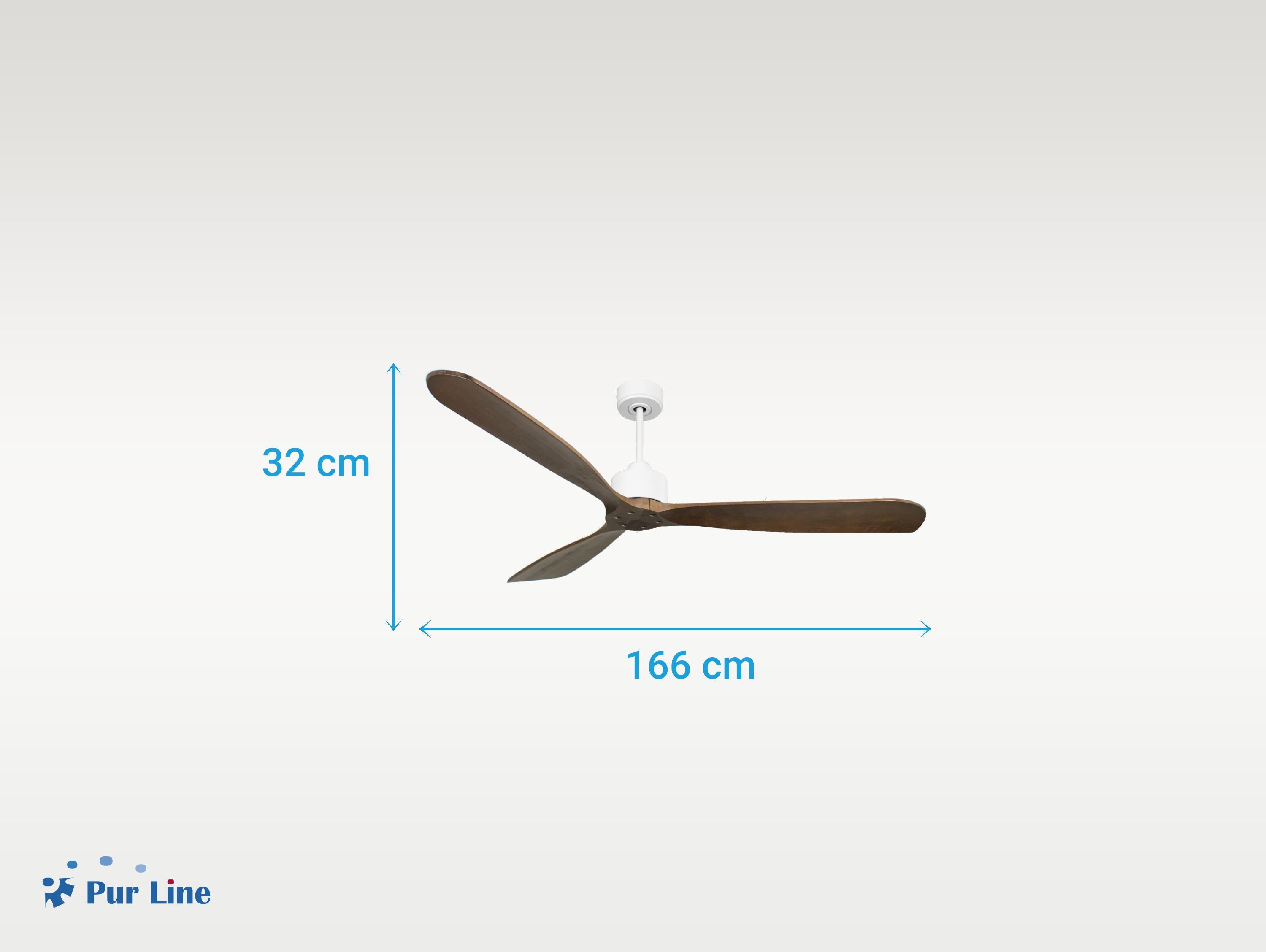 Ventilatore da soffitto Reversibile Termostato Wifi Motore CC Tetti inclinati Telecomando Hypersilence Memoria FullWood