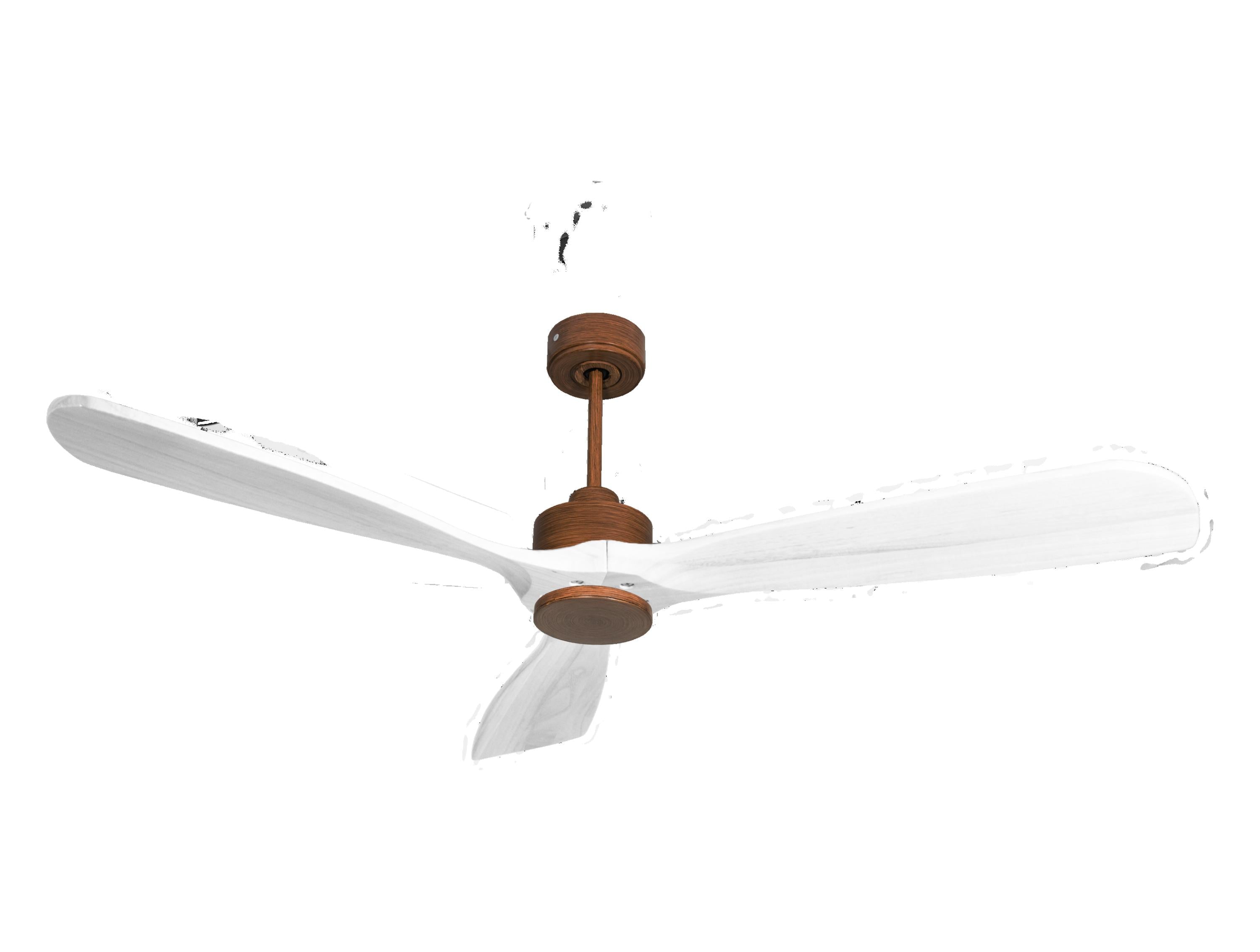 Ventilatore da soffitto Reversibile Termostato Wifi Motore CC Tetti inclinati Telecomando Hypersilence Memoria FullWood Shopify Vendible (AUTOMATICO)
