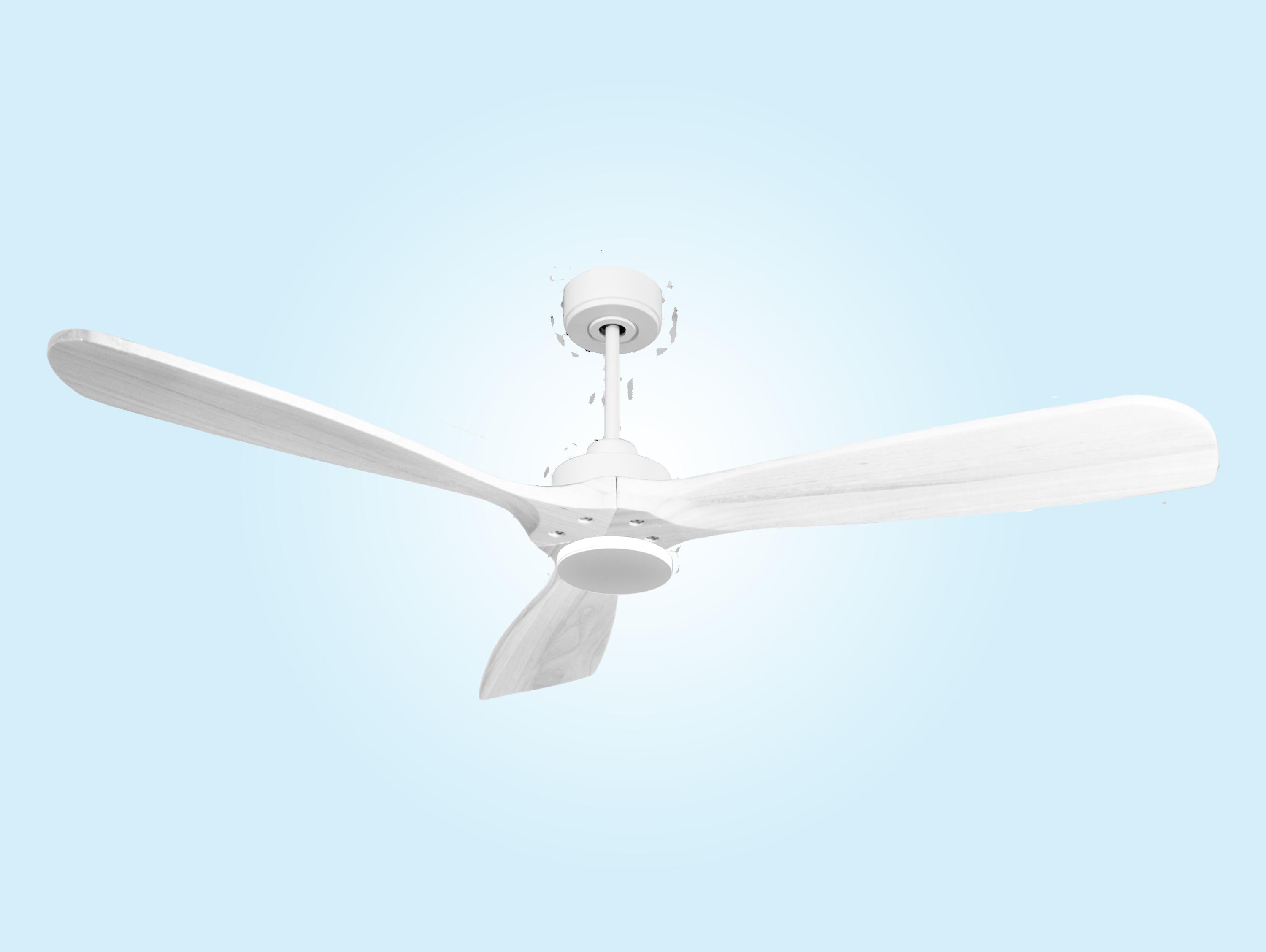 Ventilatore da soffitto Reversibile Termostato Wifi Motore CC Tetti inclinati Telecomando Hypersilence Memoria FullWood Shopify Vendible (AUTOMATICO)