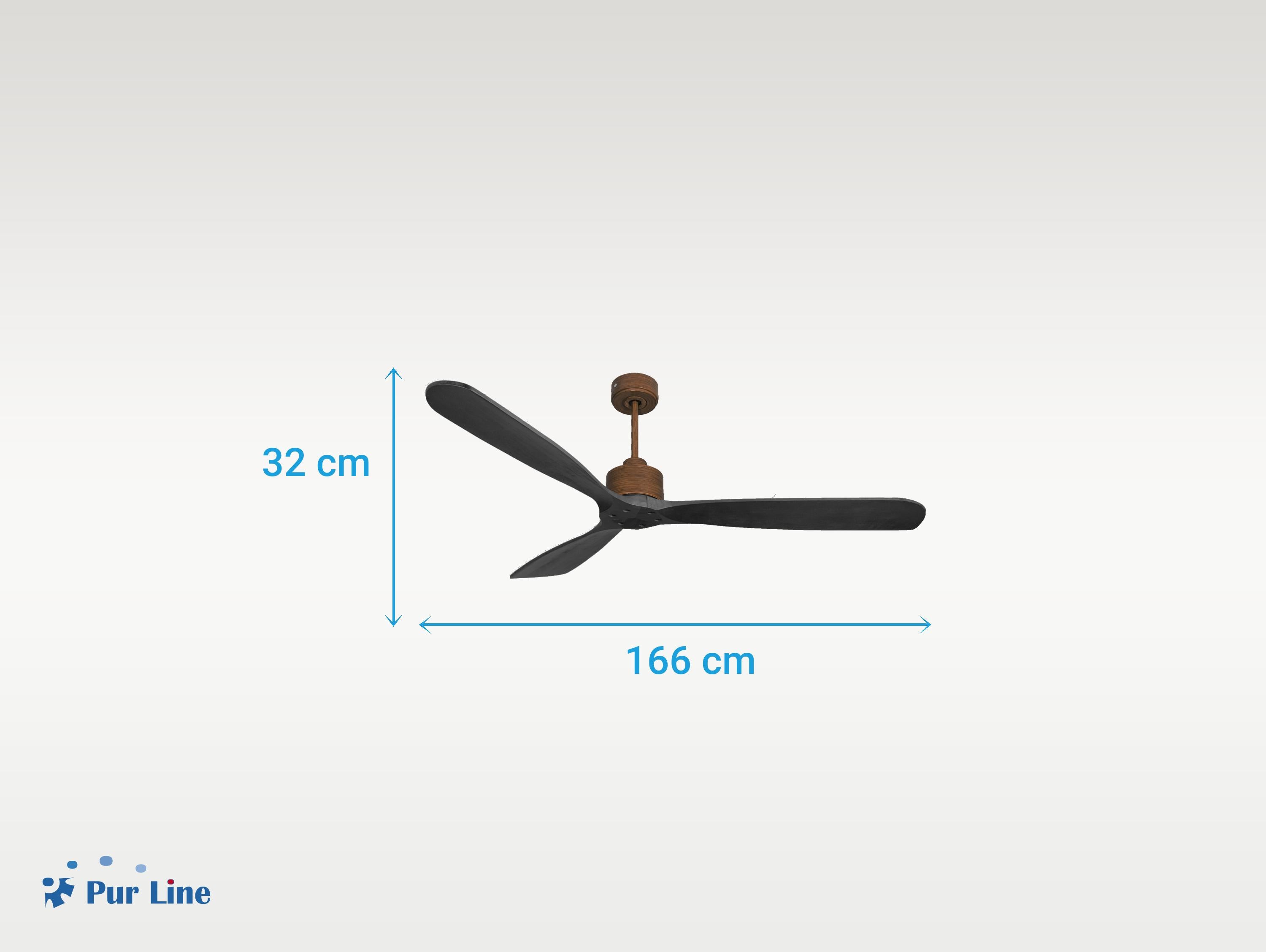Ventilatore da soffitto Reversibile Termostato Wifi Motore CC Tetti inclinati Telecomando Hypersilence Memoria FullWood