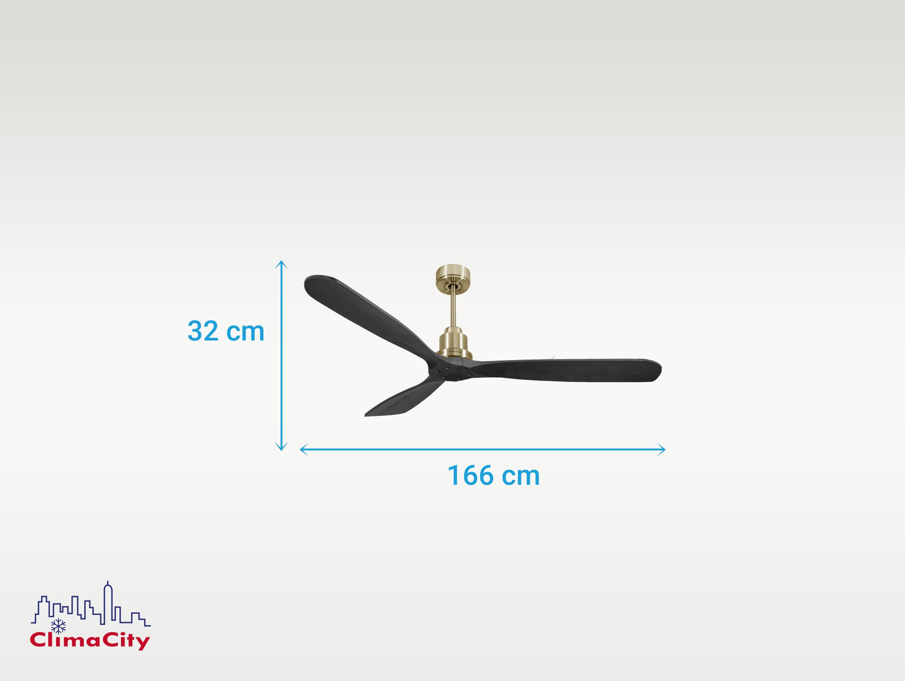 Ventilatore da soffitto Reversibile Termostato Wifi Motore CC Tetti inclinati Telecomando Hypersilence Memoria FullWood