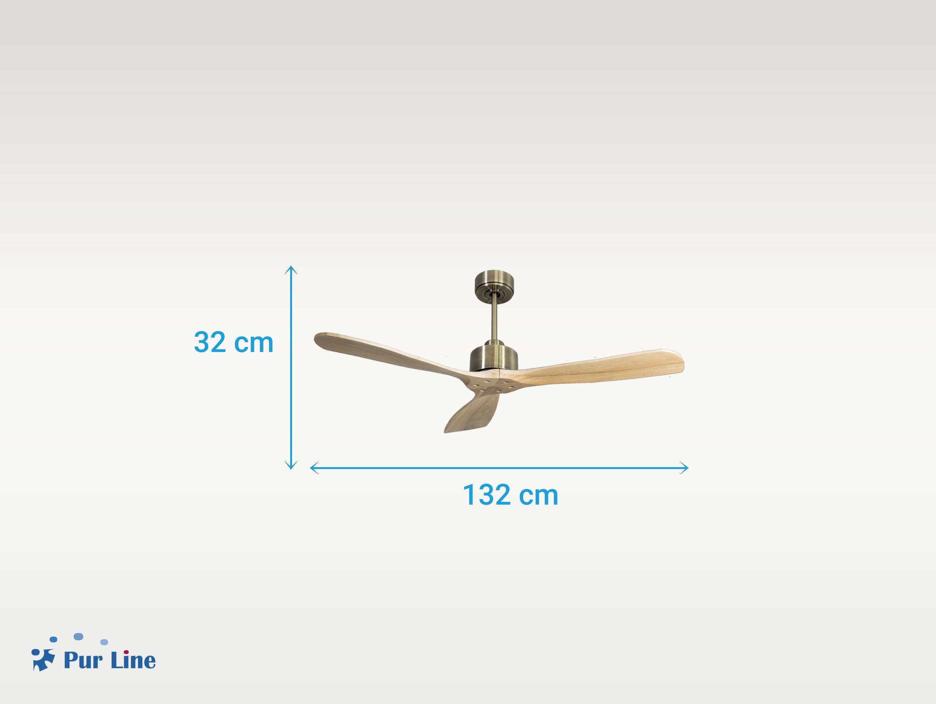 Ventilatore da soffitto Reversibile Termostato Wifi Motore CC Tetti inclinati Telecomando Hypersilence Memoria FullWood