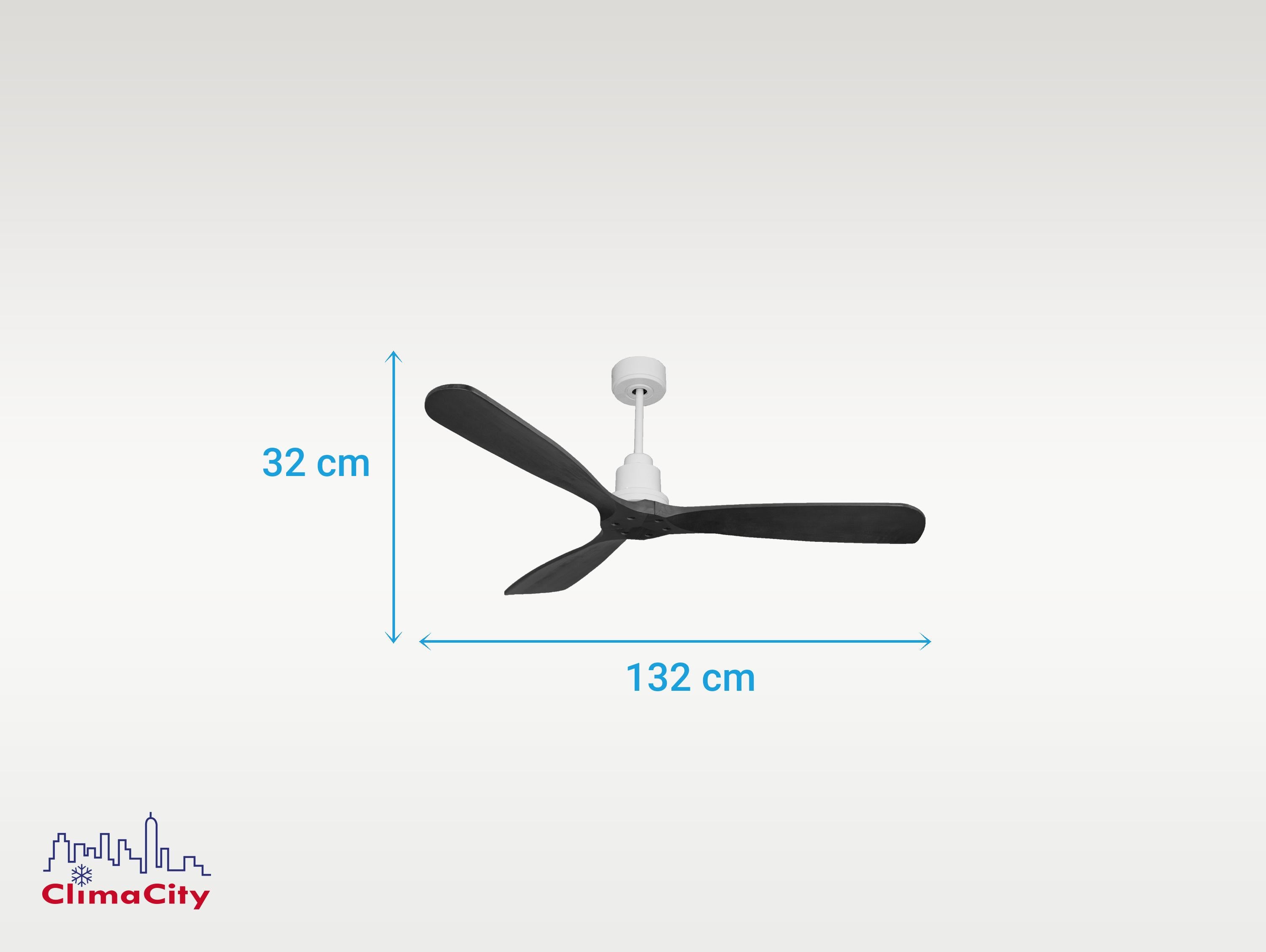 Ventilatore da soffitto Reversibile Termostato Wifi Motore CC Tetti inclinati Telecomando Hypersilence Memoria FullWood Shopify Vendible (AUTOMATICO)