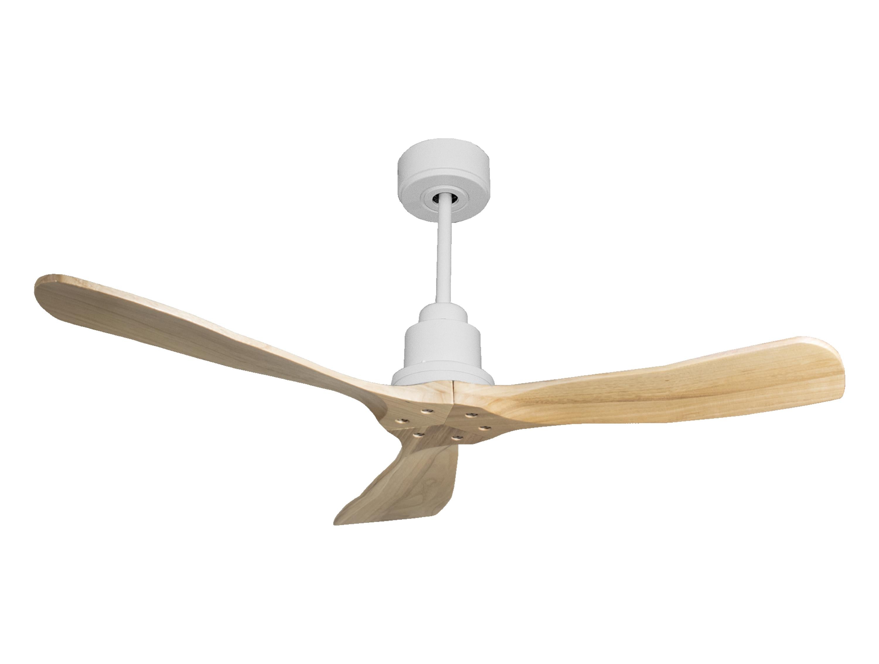 Ventilatore da soffitto Reversibile Termostato Wifi Motore CC Tetti inclinati Telecomando Hypersilence Memoria FullWood Shopify Vendible (AUTOMATICO)